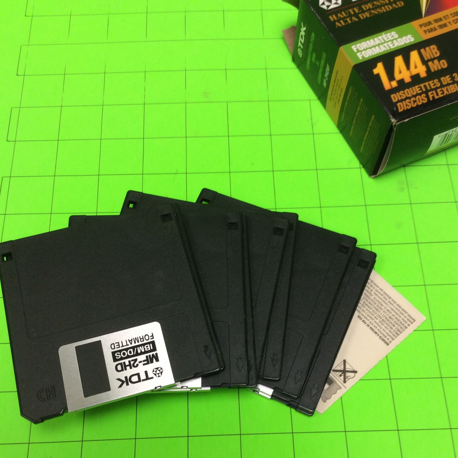 Set of (9) Desktop Computer TDK 1.44MB 3.5IN Floppy Disk (High Density)