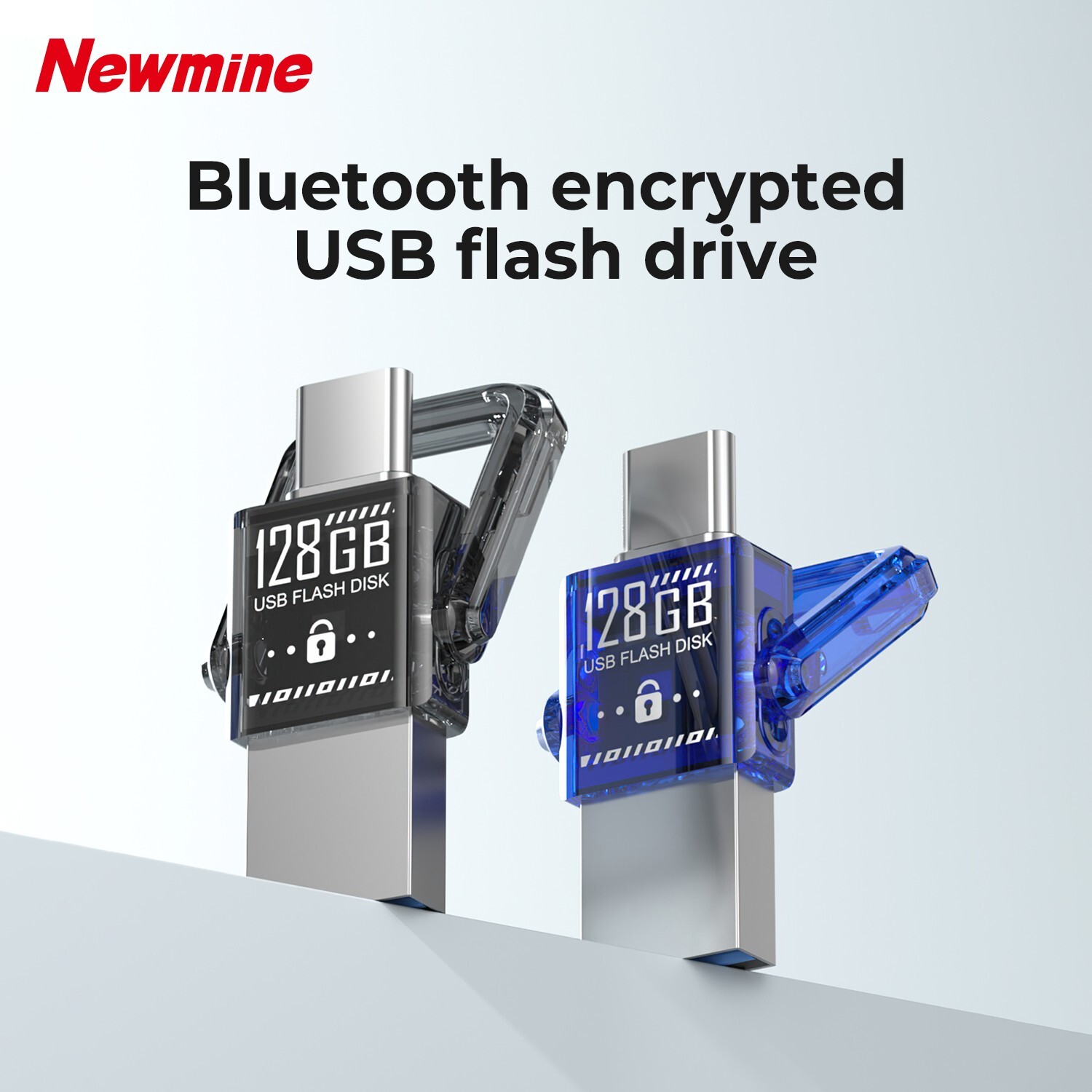 Newmine Viefong Encrypted USB C Flash Drive 128 GB for cellphone and PC