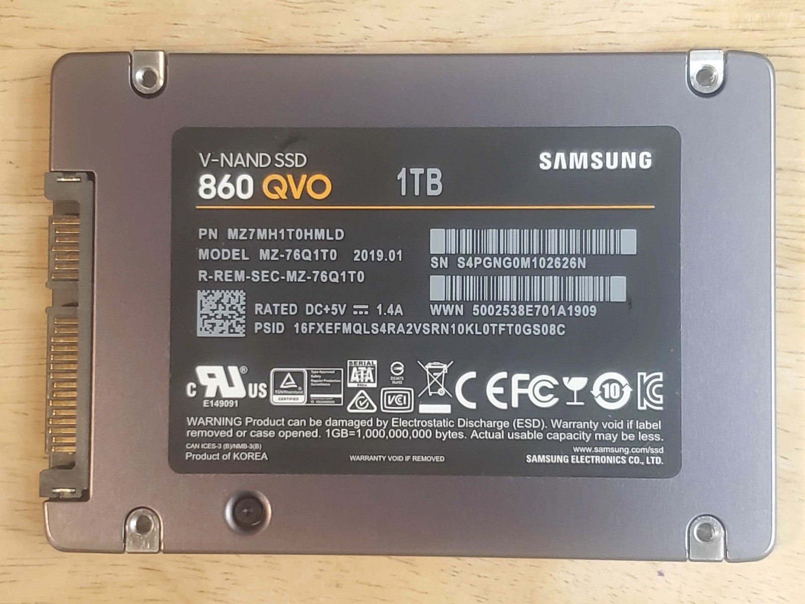 Samsung 860 QVO 2.5” SATA III 1TB Internal Solid State Drive