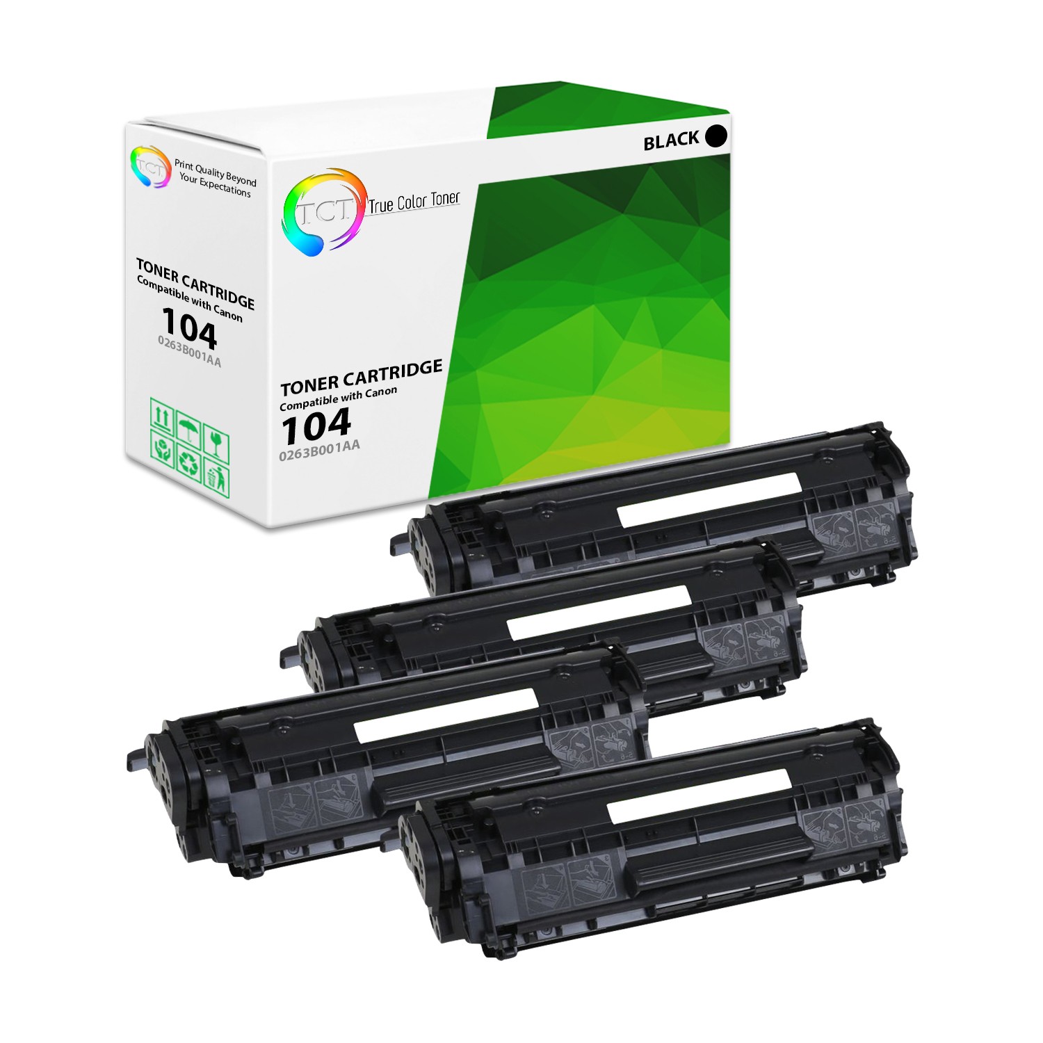 TCT 4 Black 104 Toner Cartridges For Canon FX9 FX10 Imageclass D420 MF4150 MF