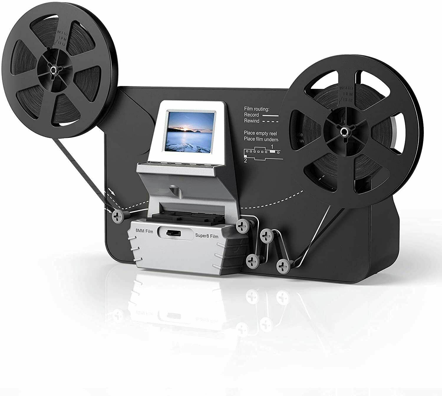 8mm & Super 8 Reels to Digital MovieMaker Film Scanner Converter 2.4" LCD 1080P
