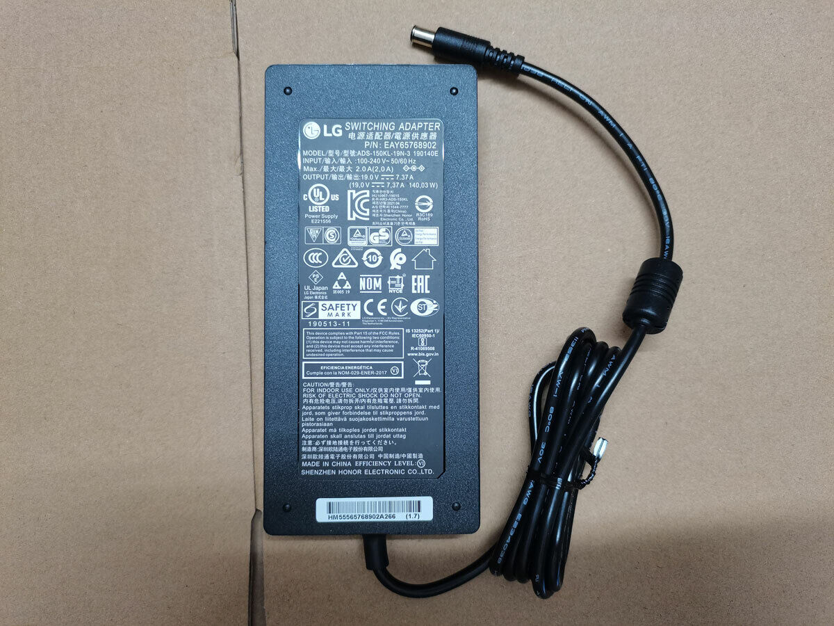 For LG 27UN83A-W Monitor Genuine LG 19V 7.37A 140.03W EAY65768902 AC Adapter