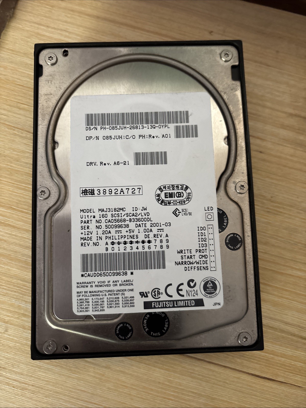 FUJITSU 18.2GB MAJ3182MC HARD DRIVE 18.2 GB