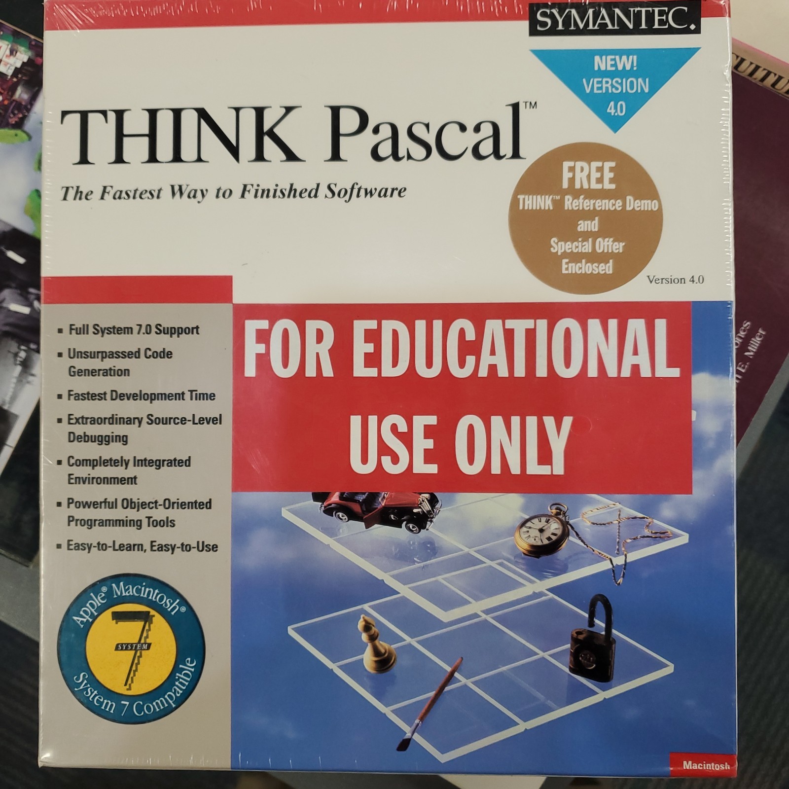 Vintage Think Pascal 4.0 MAC Apple Macintosh 3.5 Diskette Software NEW SEALED