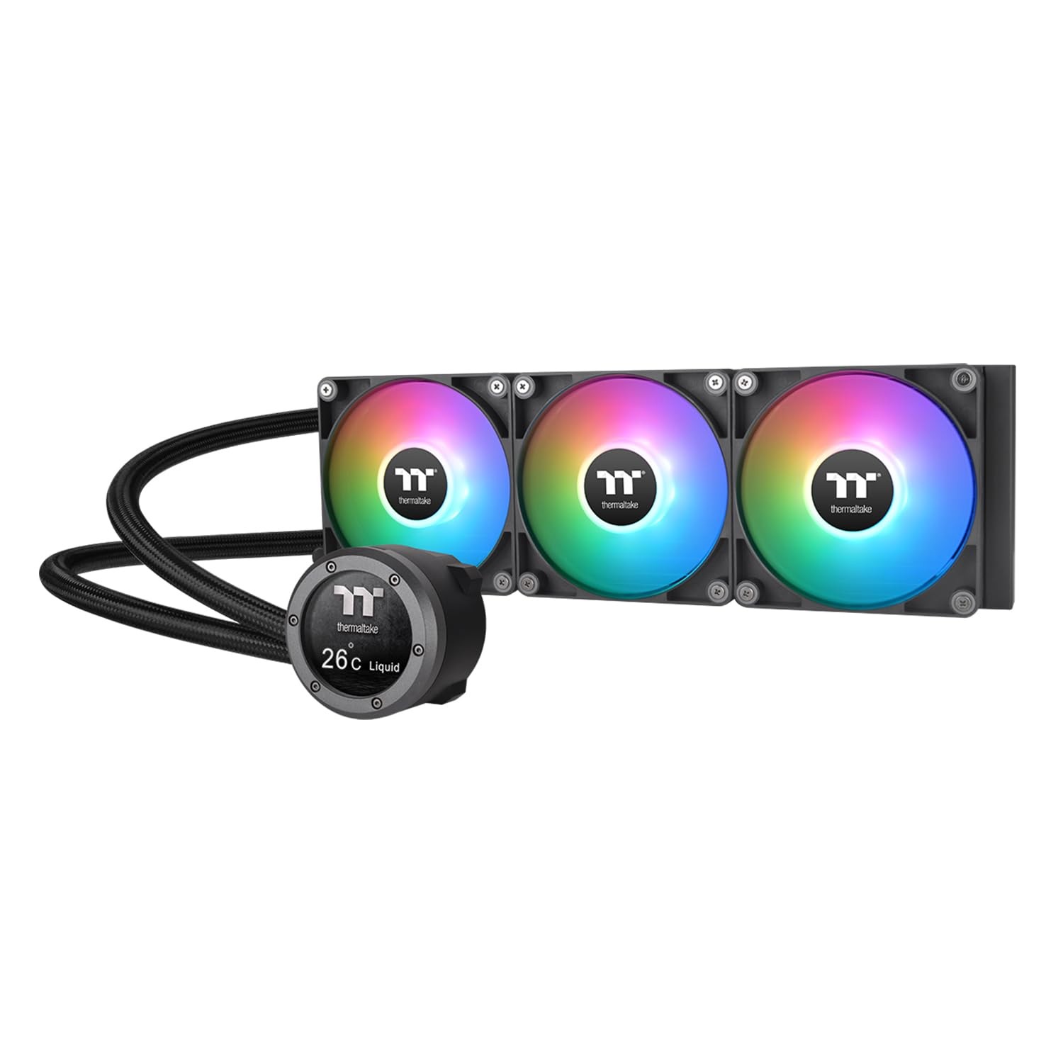 Thermaltake Th360 V2 Ultra Argb 360Mm Liquid Cooler With Lcd Display And Rgb ...