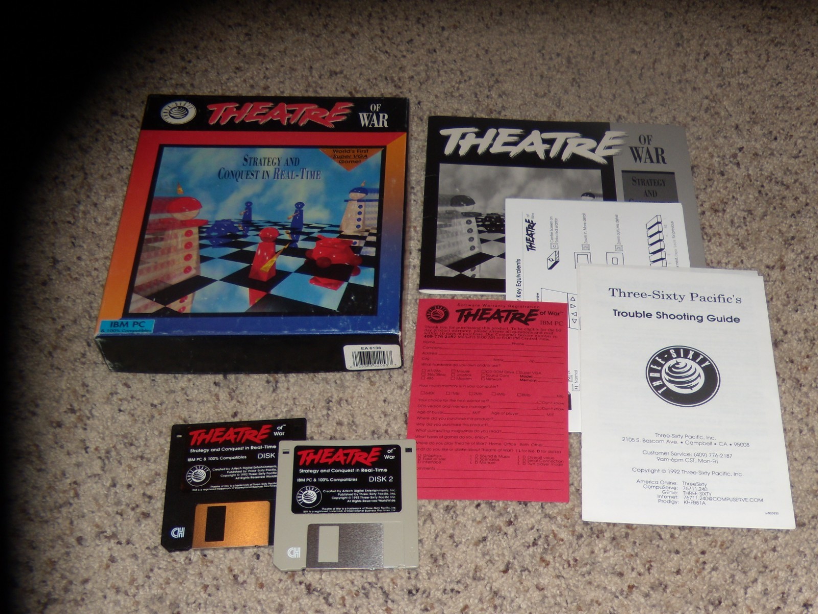 Theatre of War IBM PC 3.5" disks Complete in Box
