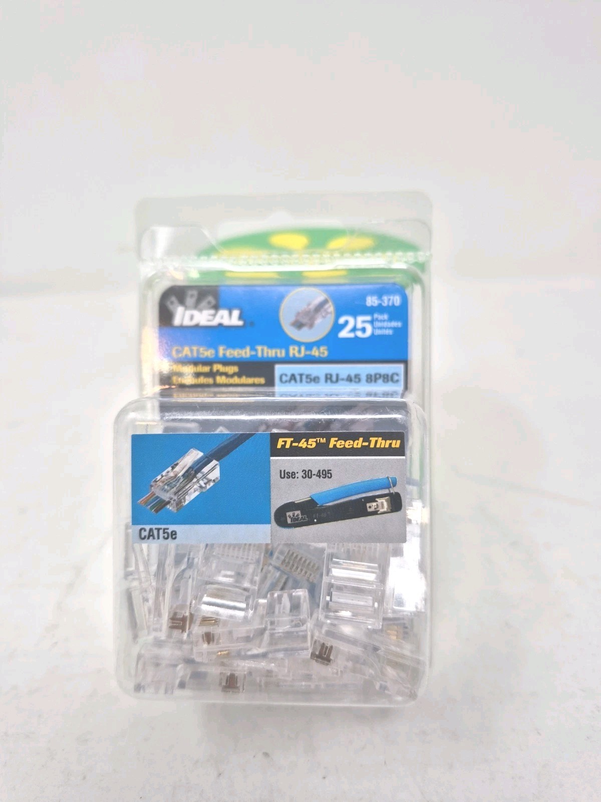 IDEAL 85-370 Cat5E Feed-Thru RJ-45 MODULAR PLUGS 25 PACK-New