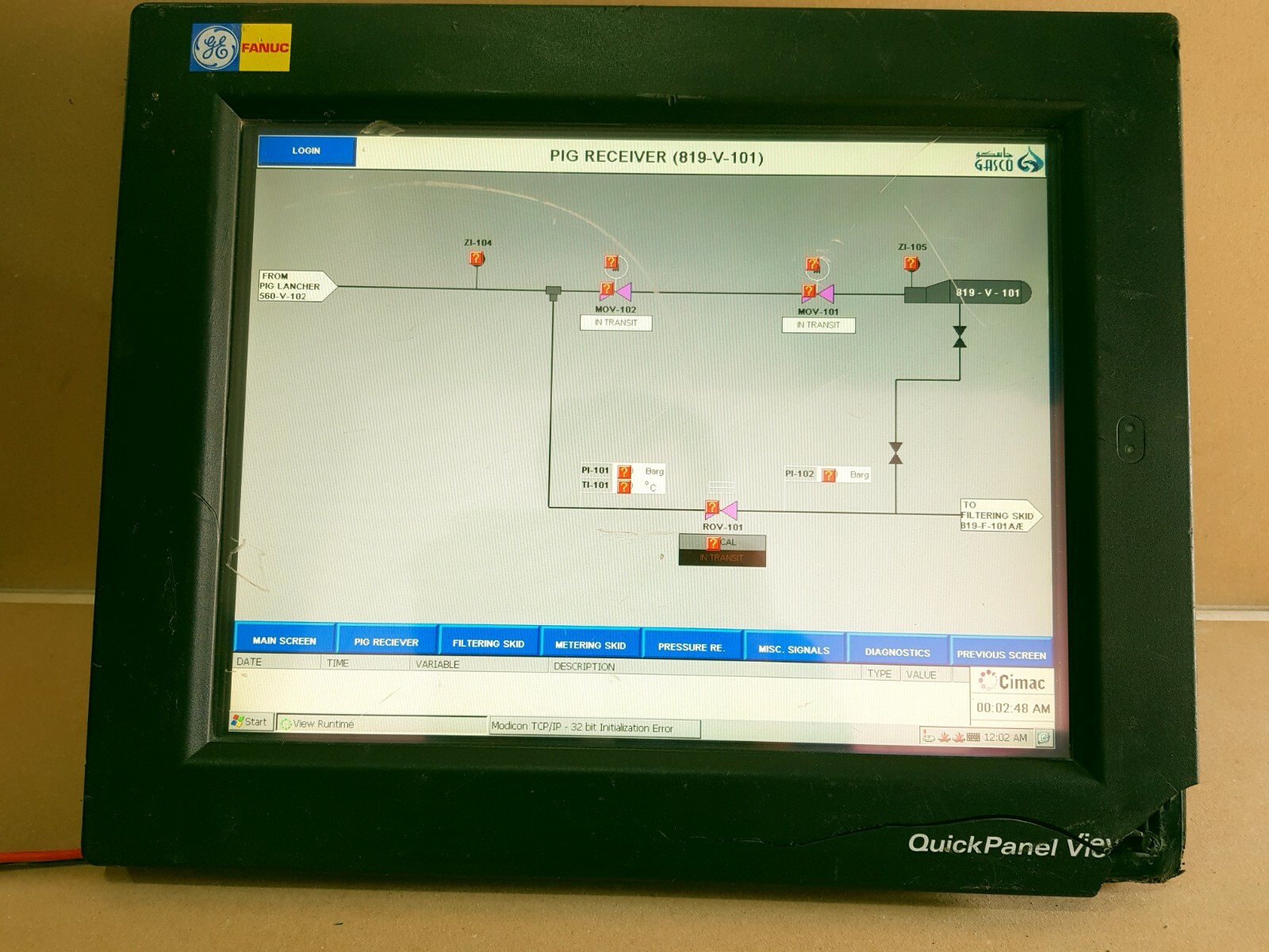 GE Fanuc 15" QuickPanel Control IC754CSF15CTD-FG ES1522R