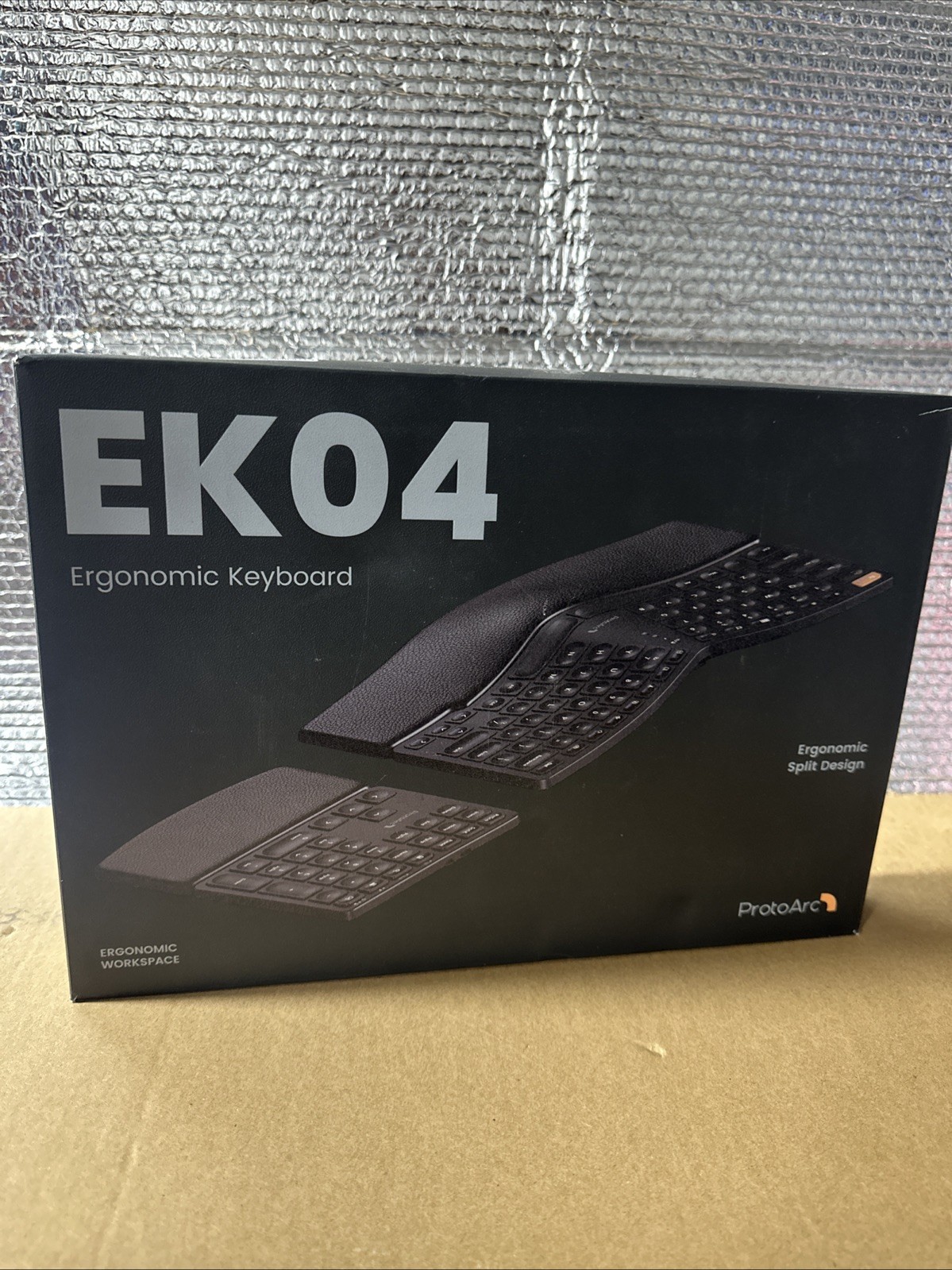 ProtoArc EK04 Ergonomic Keyboard, 2.4GHz Wireless Ergo Keyboard, Color: Black