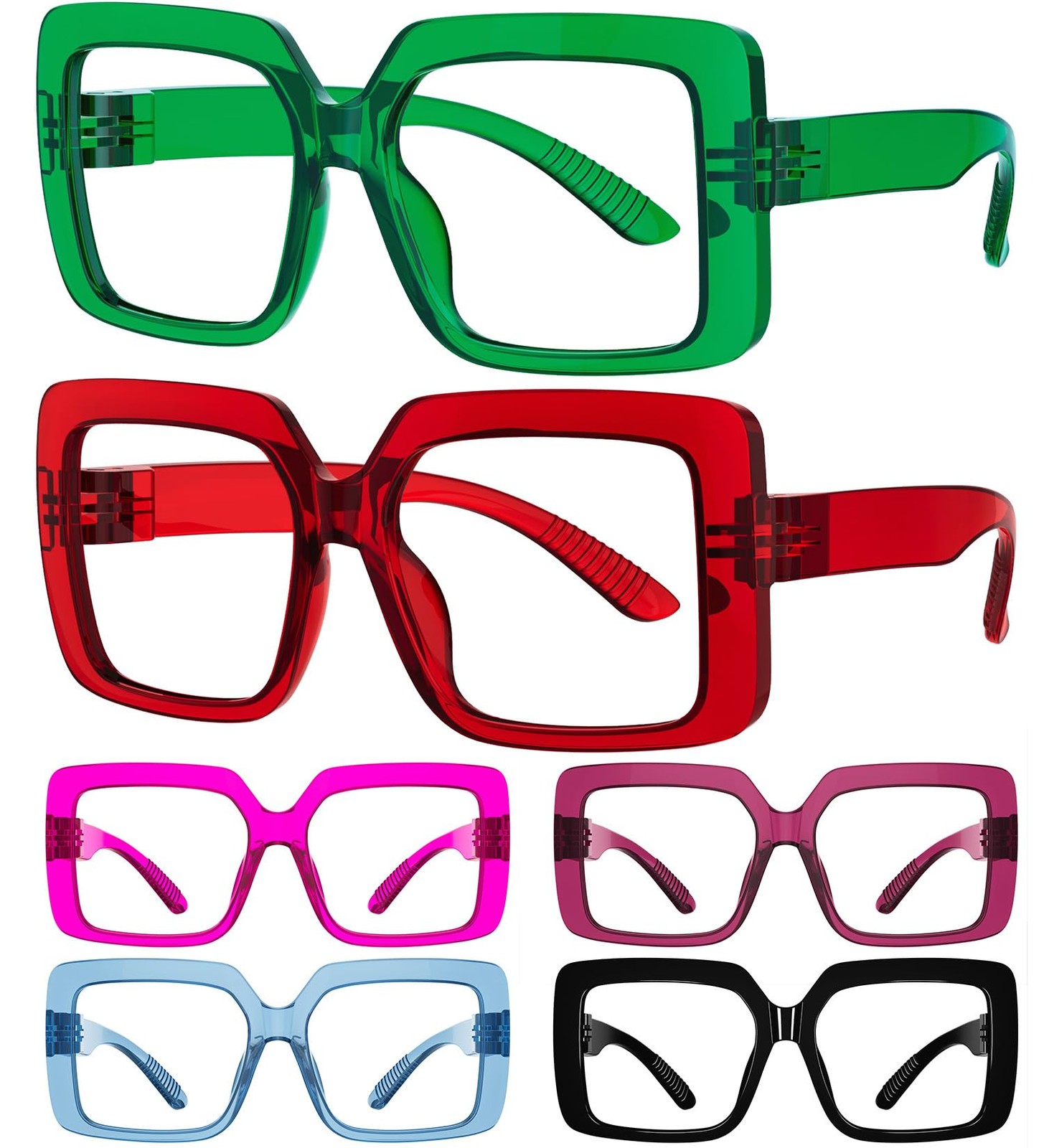 Blue Light Reading Glasses 2.25, Large 6 Pack