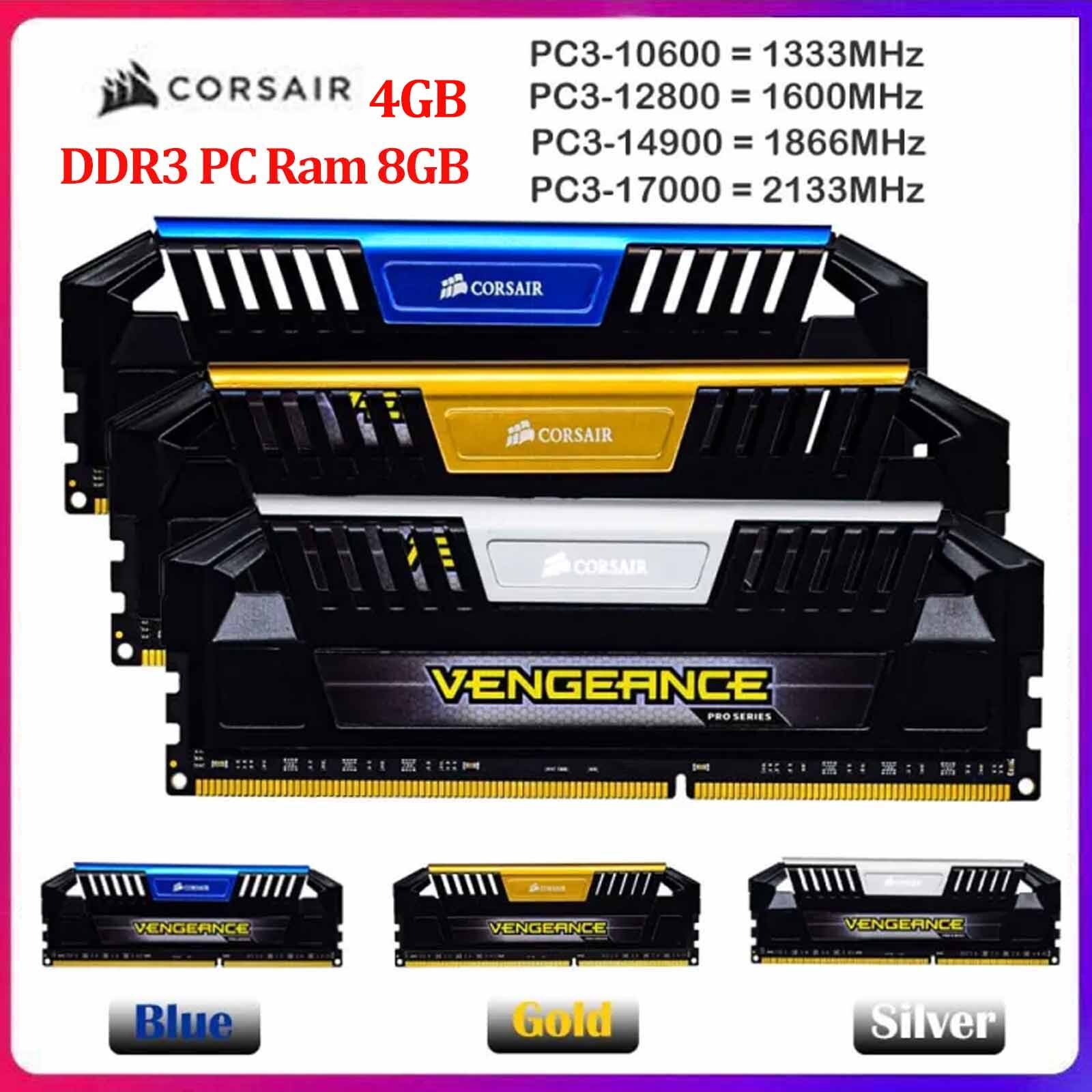 Corsair Vengeance DDR3 4GB 8GB 1333 1600 1866 2133 2400 Desktop Memory RAM Lot