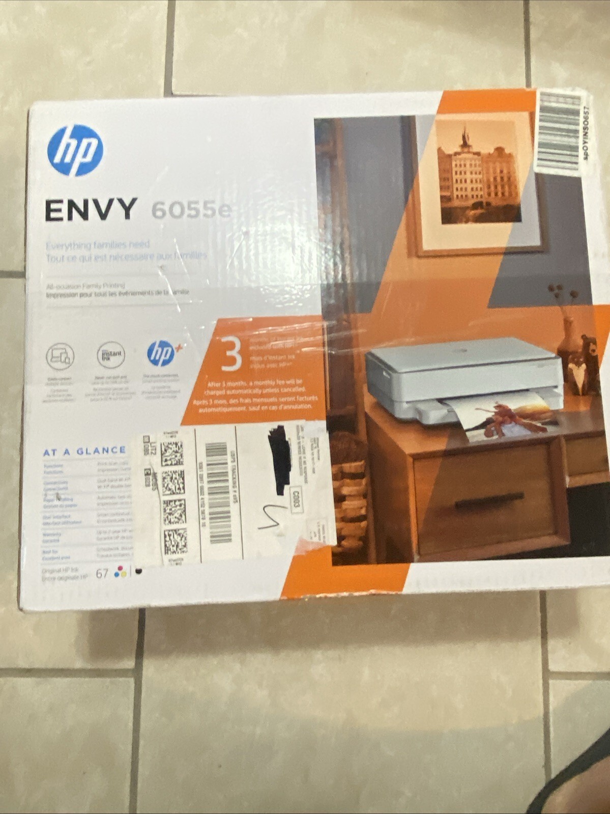 HP ENVY 6055e (223N1A) Wireless Color Inkjet All-In-One Printer New Sealed