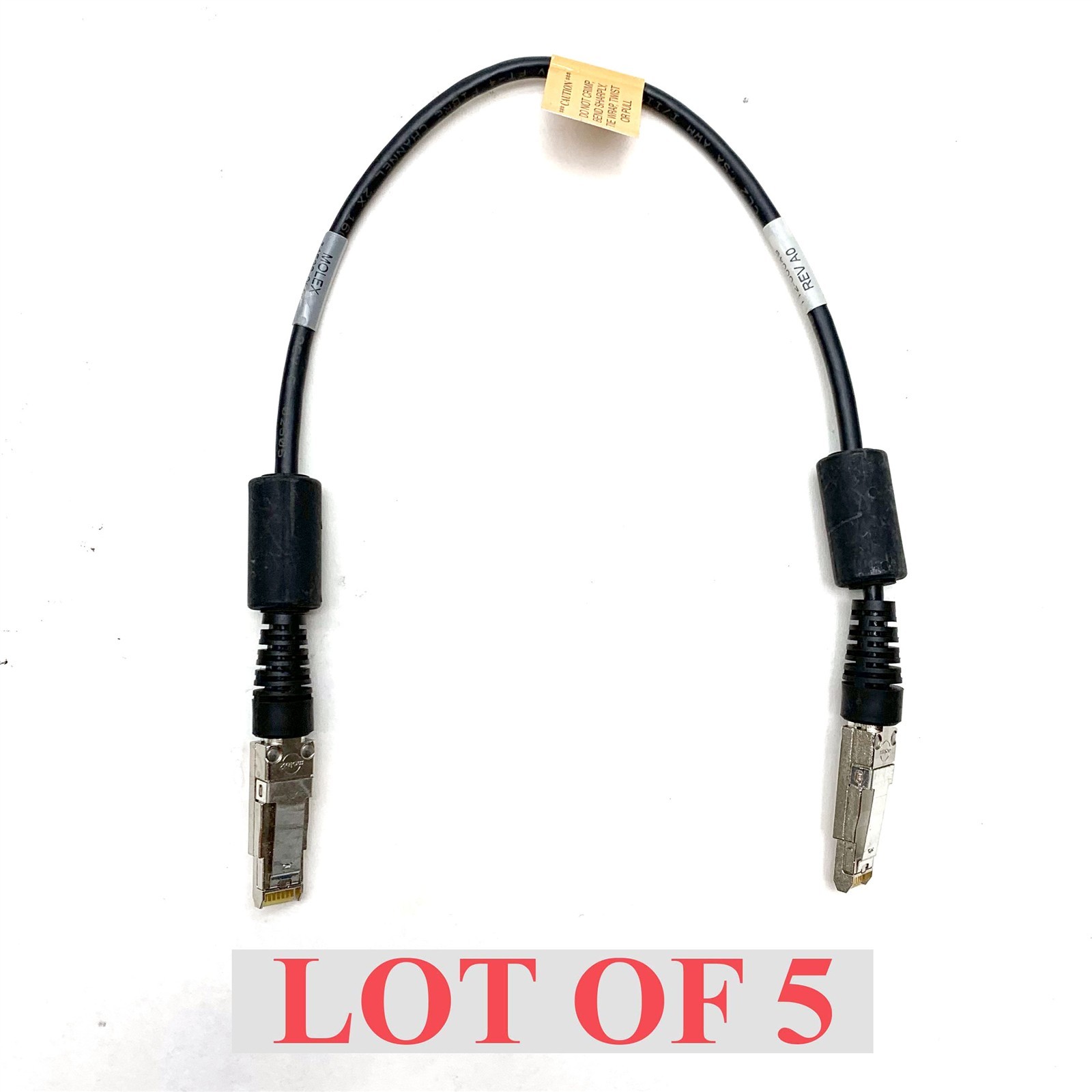 Molex 0.5M/1.5ft Fiber Channel DC2 to DC2 Data Cable 74536-0001 112-00049 Lot 5