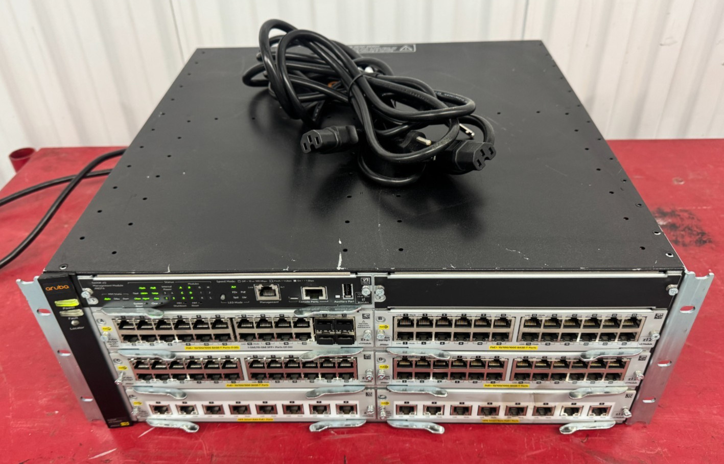 HP PROCURVE ARUBA 5406R J9850A w/  J9990A + J9986A + J9827A + J9995A +2X PSU