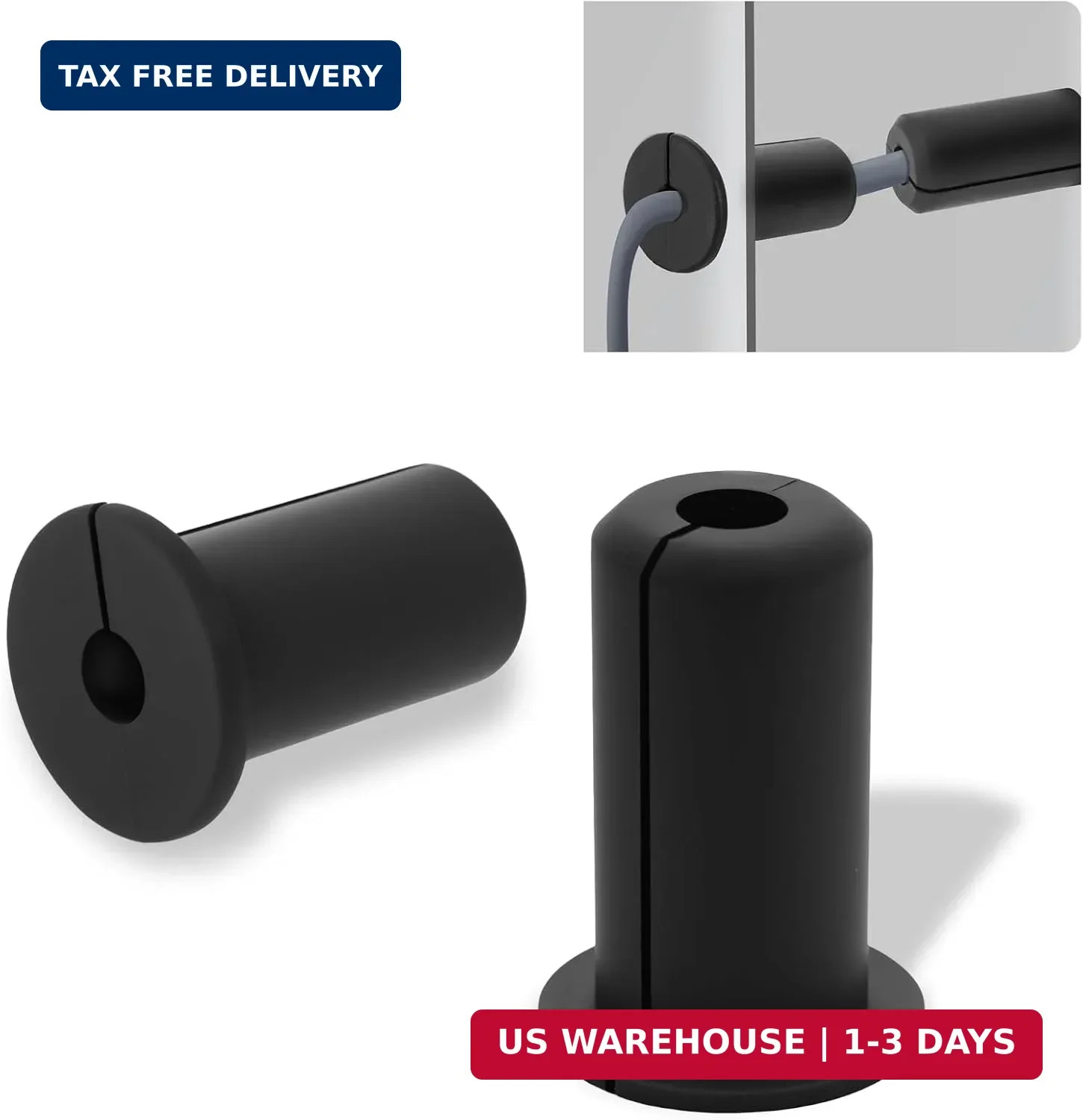 2 PCS 3/4" Wall Grommet for Cables, Cable Grommet Pass Through, Silicone Wall Bu