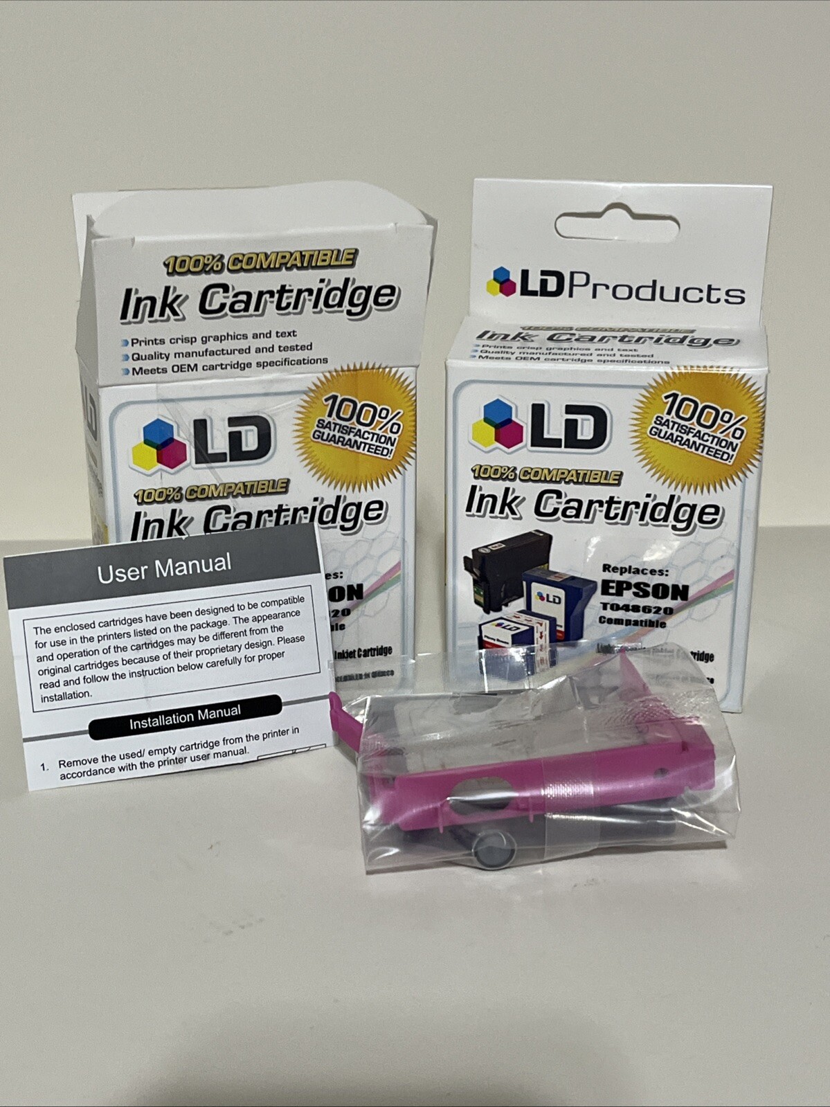 LD Light Magenta Inkjet Cartridge x2, Epson T048620 Replacement 