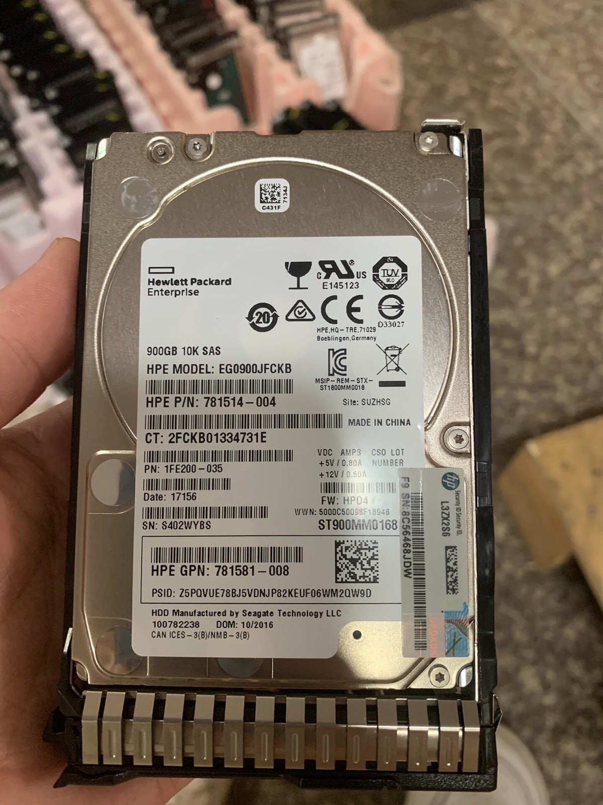 HPE 900GB 10K 2.5" 12G SAS SSD ST900MM0168 785411-001 781581-008 EG0900JFCKB