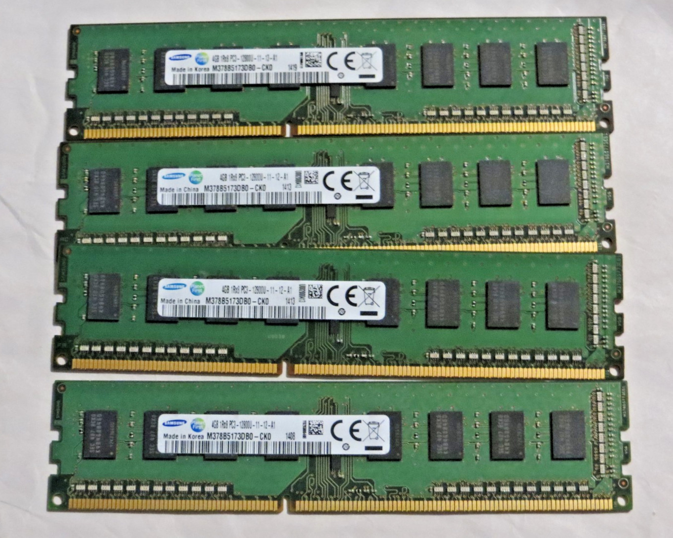 Samsung 16GB (4x4GB) 1Rx8 DDR3 PC3-12800U | Desktop RAM | M378B5173DB0-CK0