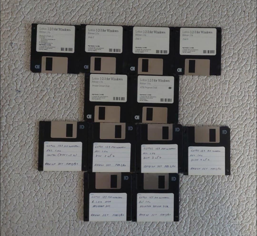 LOTUS 123 1-2-3 Release 1.0A 3.5" Floppy Disks - Program Vintage