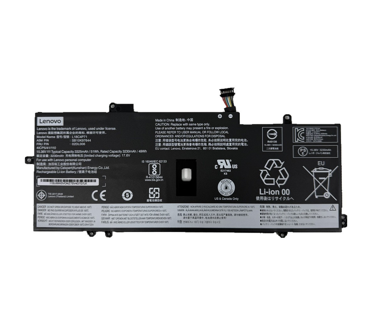 Genuine 51Wh L18C4P71 L18M4P72 Battery For Lenovo ThinkPad X1 Carbon 7th/8th Gen