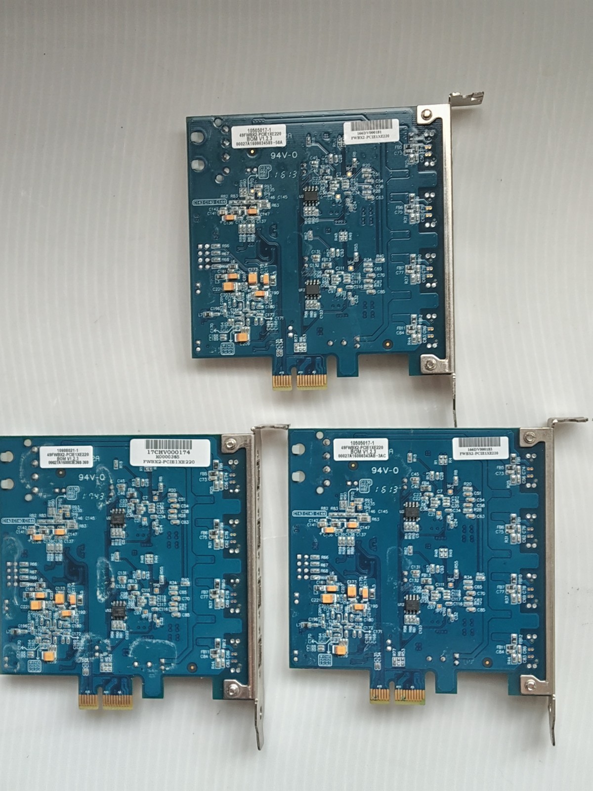 Lot of 3 IOI FWBX2-PCIE1XE220 PCIe 4-Port Dual Channel FireWire-B Cards Used 