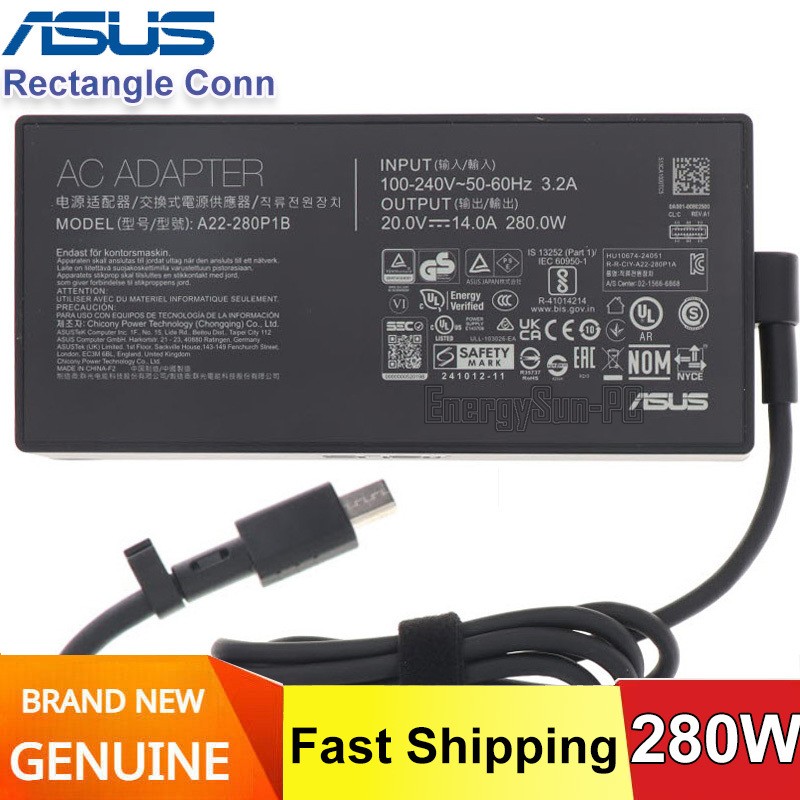280W ASUS AC Adapter Charger For TUF Gaming F16 2025 FX608JPR-DS76 FX608JPR
