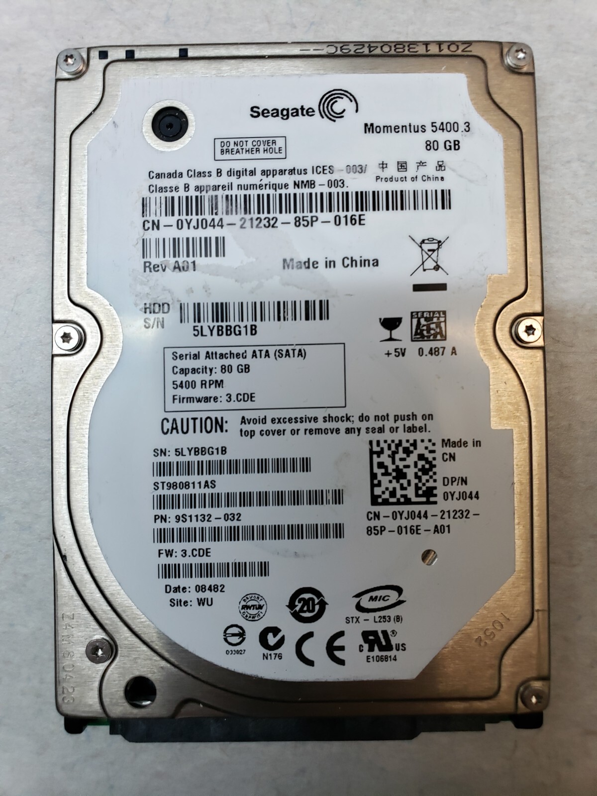 Seagate 80Gb, ST980811AS, 9S1132-032, 3.CDE