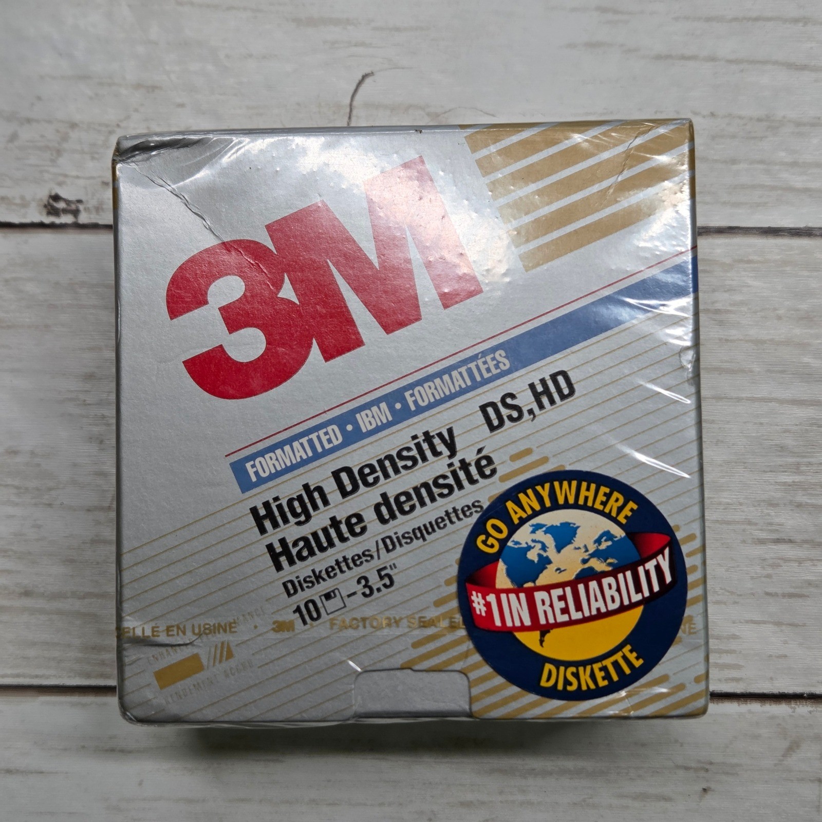 3M 12881 High Density 3.5" Floppy Disks IBM Formatted 10 Pack Silver New Sealed