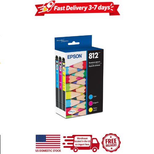 2 pack Epson 812 Genuine Ink Standard Capacity 3 Color Combo Pack T812520
