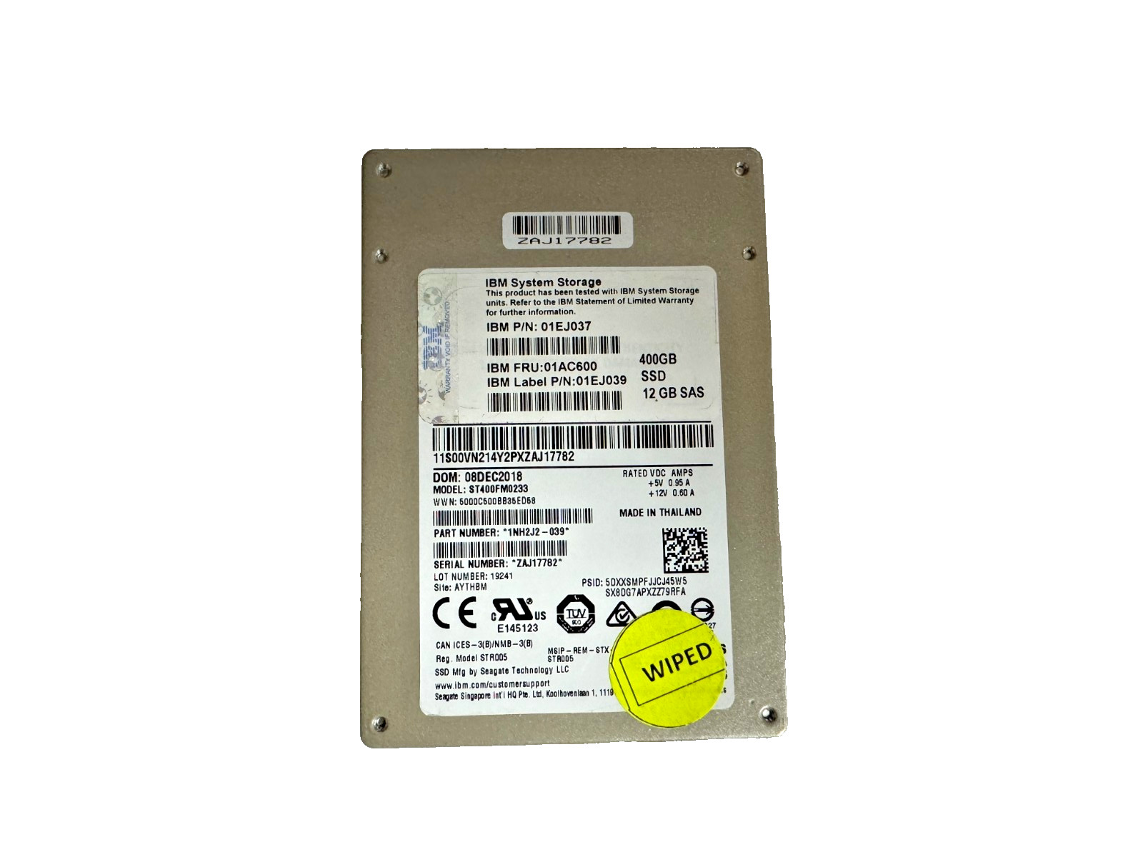 Seagate ST400FM0233 400GB 2.5" 12Gbps eMLC 1200.2 SAS SSD IBM 01AC600