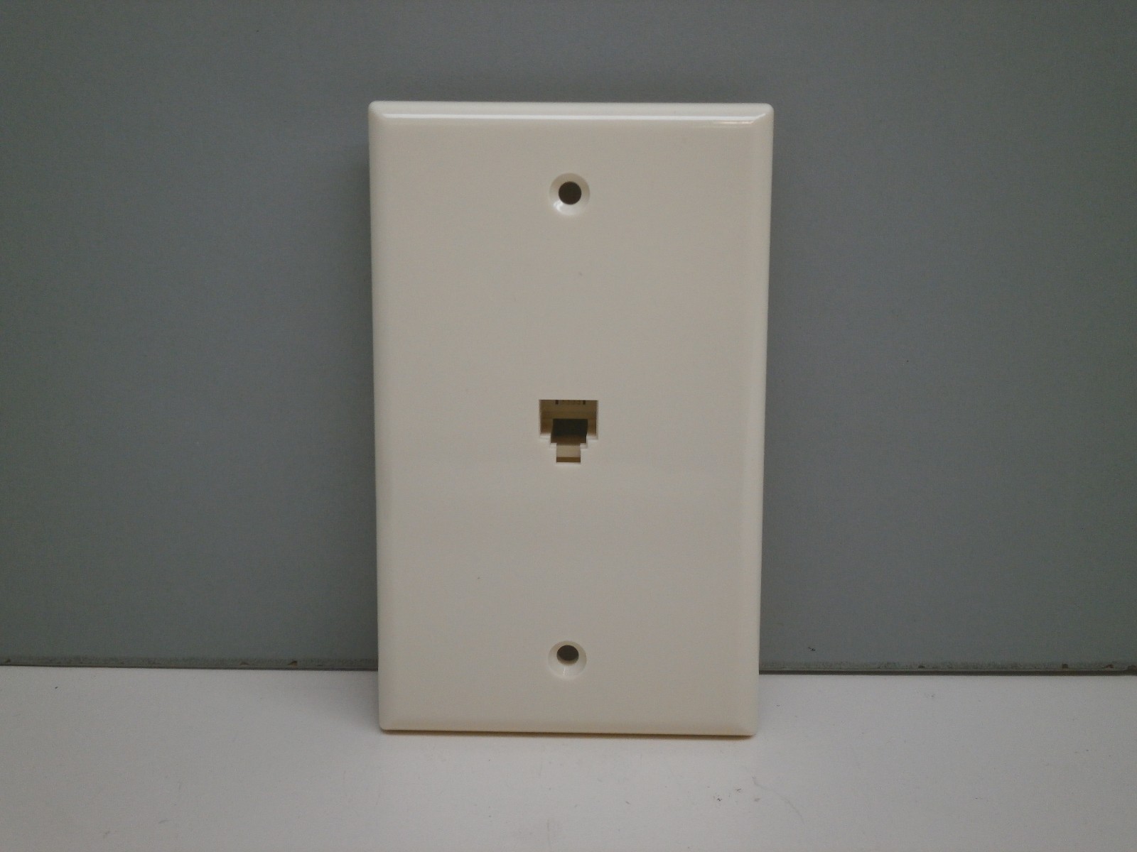 Case of (100) Single 1-Gang Telephone Phone Jack Wall Plate - Light Almond