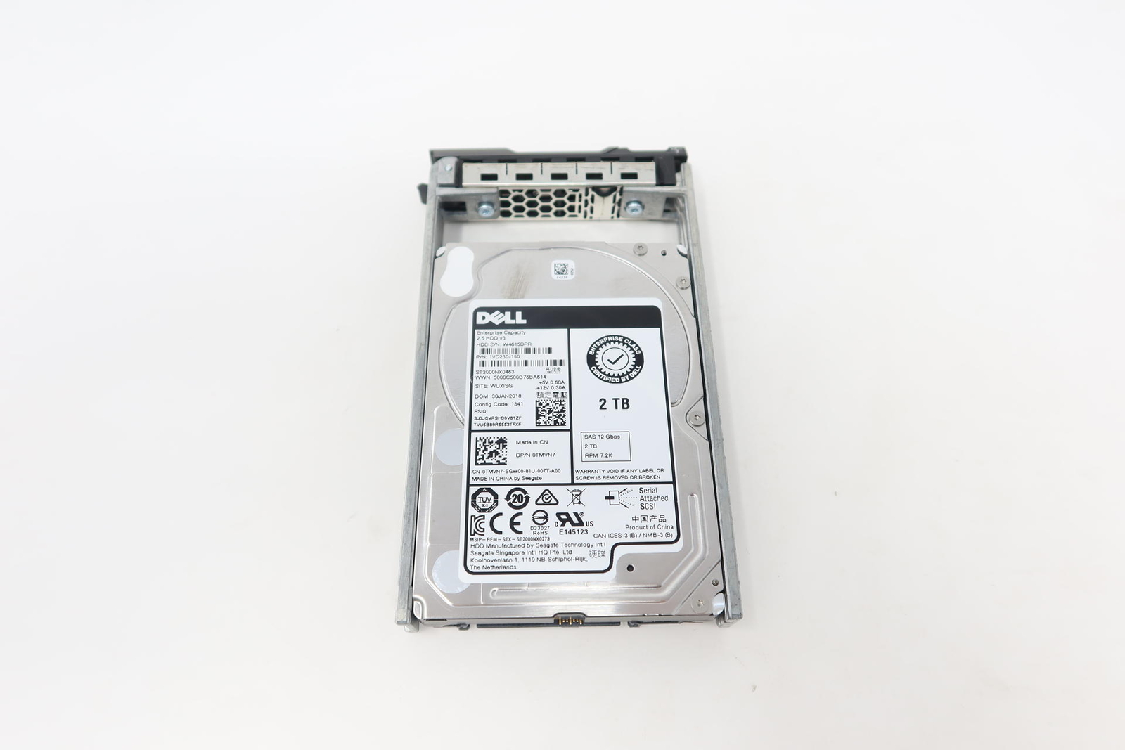 ST2000NX0463 TMVN7 Dell ENT 2TB 7.2K RPM 12Gb/s 2.5" SAS Server HDD Hard Drive