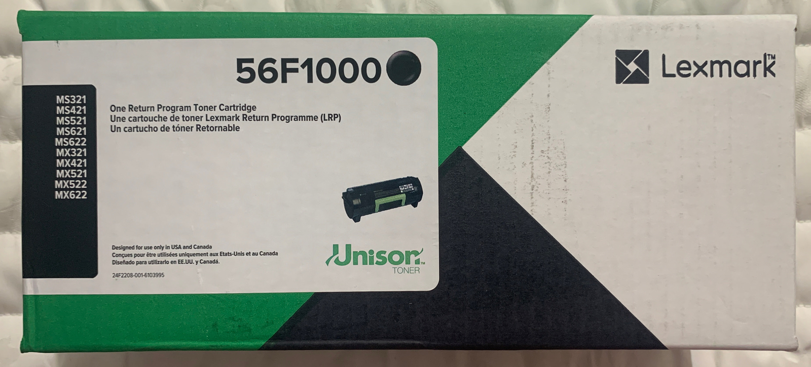 Lexmark 56F1000 Black High Yield Toner Cartridge Genuine OEM Sealed Retail Box