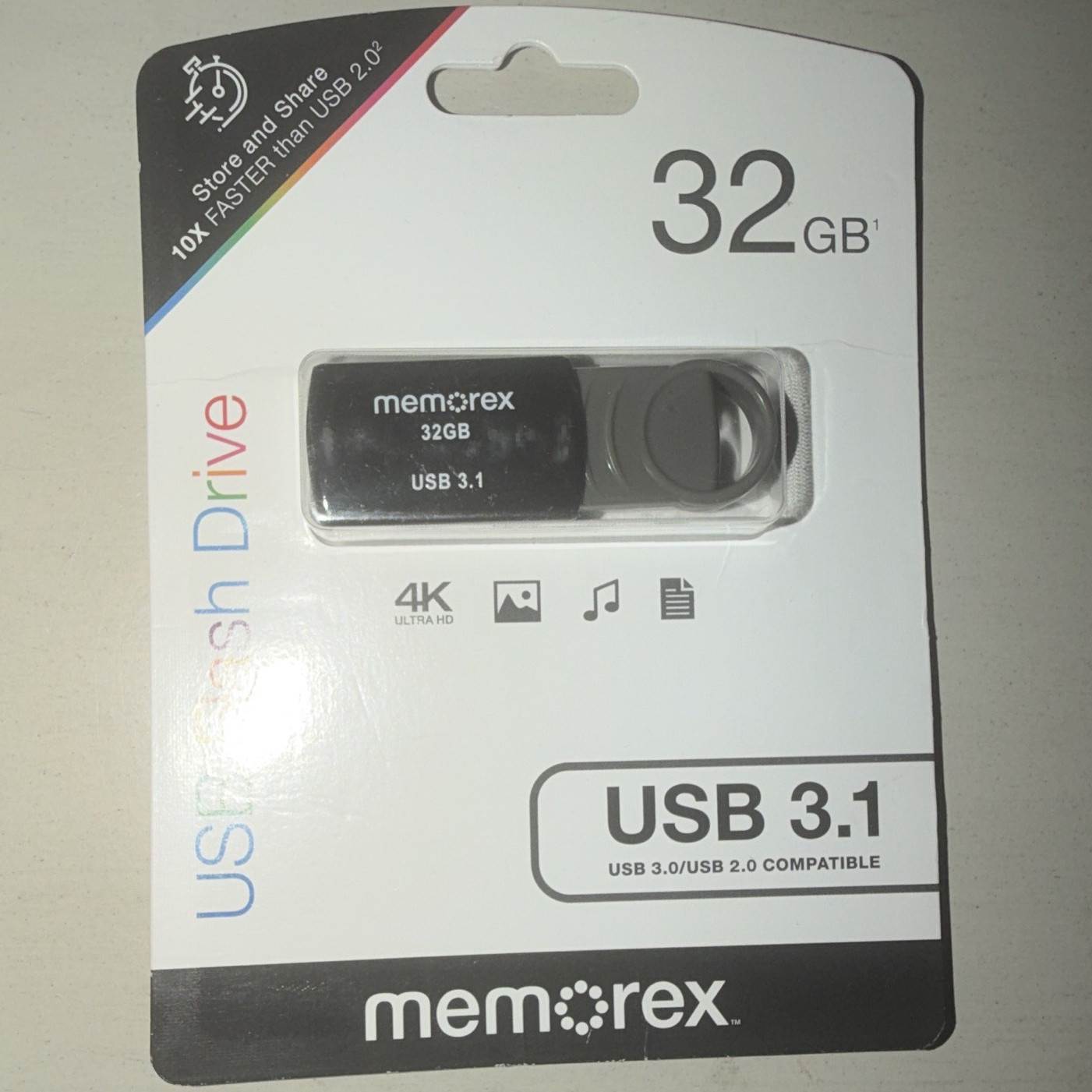 FAST SHIP🔥Memorex 32GB USB 3.1 Flash Drive Black PC/Mac USB 3.0/2.0 Compatible