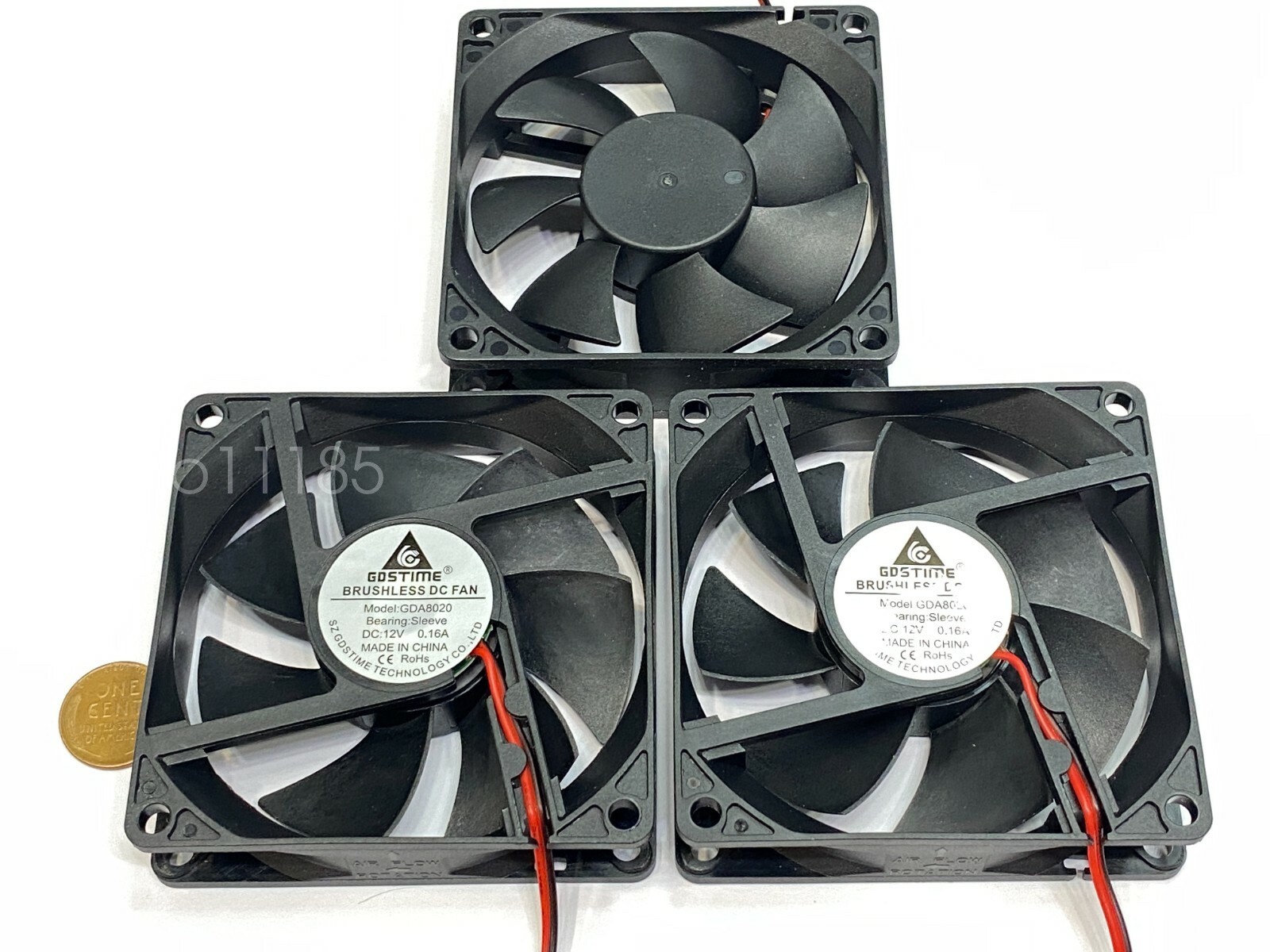 3 x Computer fan 8020 GDStime 8cm 80mm DC 12v Brushless Cooling 2pin Blower