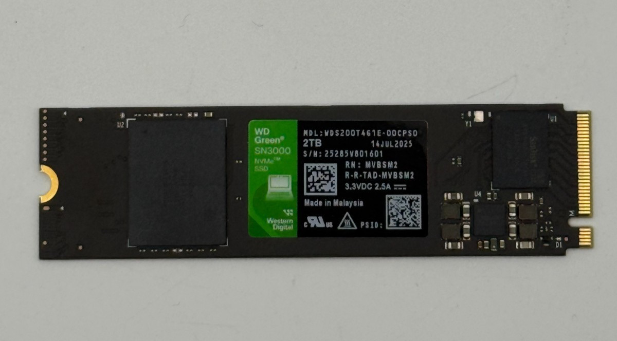 WD Green SN3000 2TB M.2 NVMe PCIe 4.0 SSD 2280 - TESTED 100% HEALTH