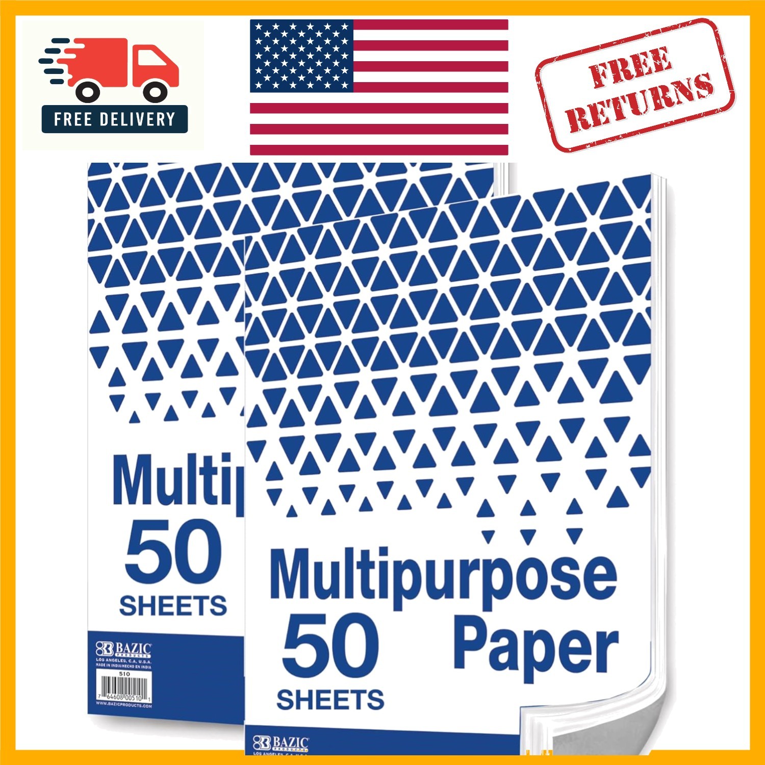 Smooth 20 lb Recycled Paper, 100 Sheets Total, Laser & Inkjet Compatible