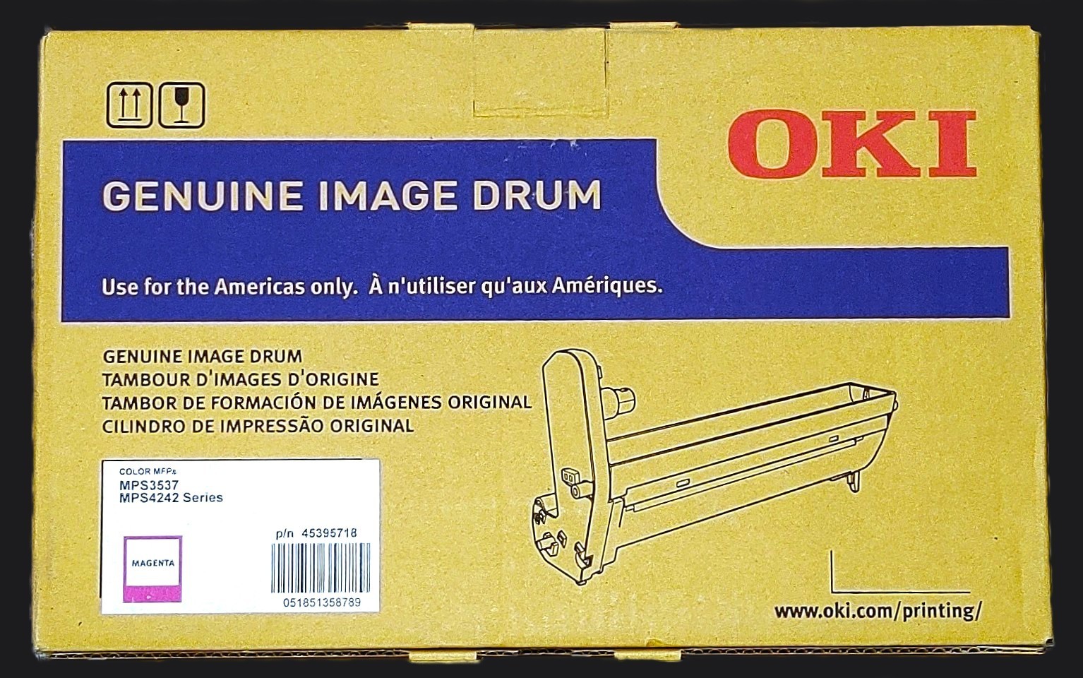 Genuine Okidata 45395718 Magenta Image Drum MPS3537/4242 Series Color MFPs