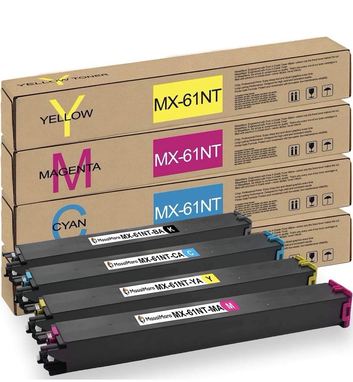 MX-61NT MX61NT Toner Cartridge Compatible with MX-61NTBA MX-61NTCA MX-61NTMA ...