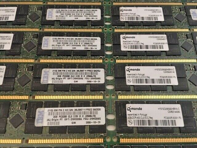 HYS72D256320HBR-5-C 39M5805 38L5897 39M5806 ( 30DAY WARRANTY ) IBM MEMORY SERVER
