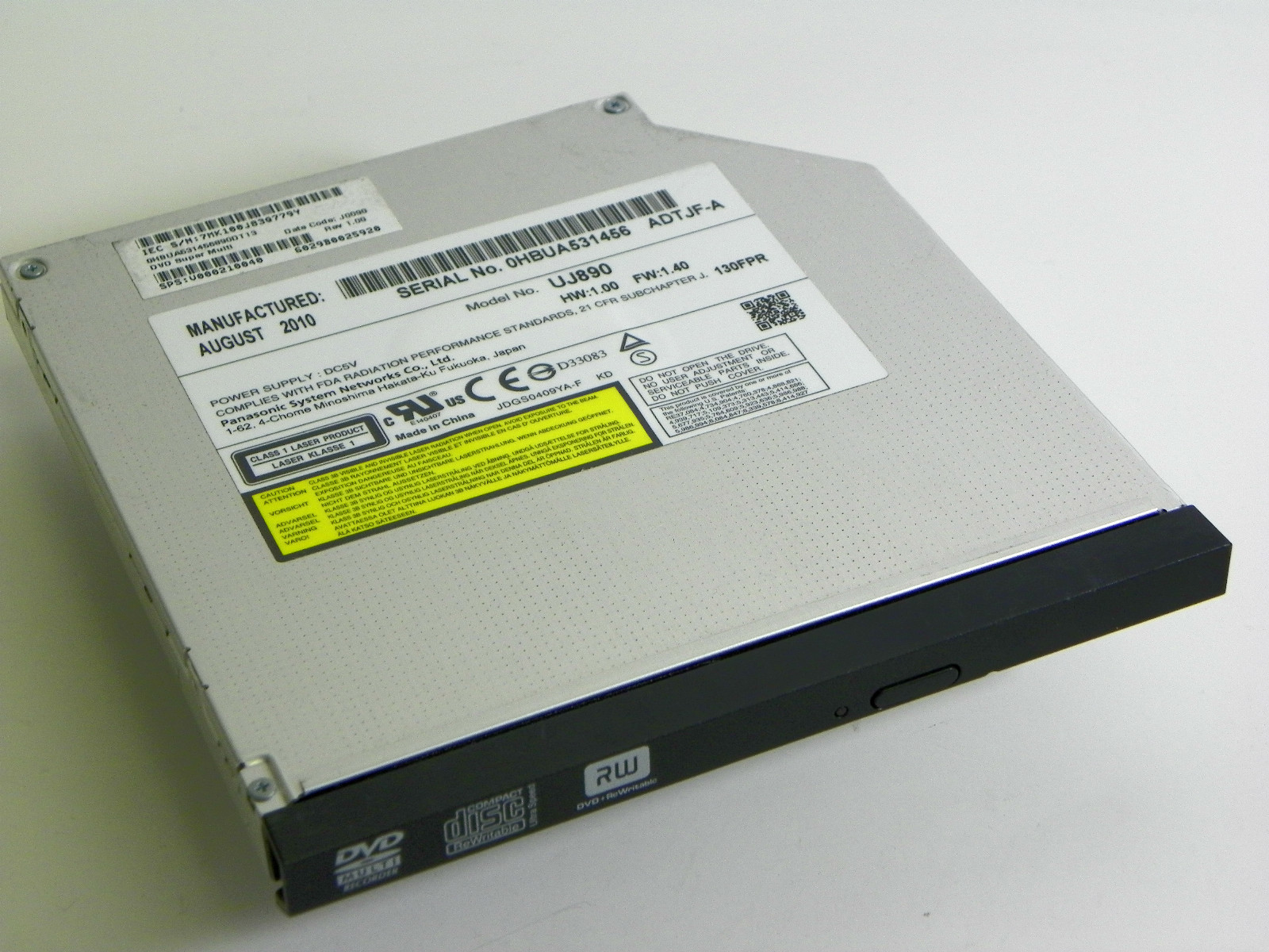 Panasonic UJ890 DVD±RW SATA Drive - Serial ATA V000210040