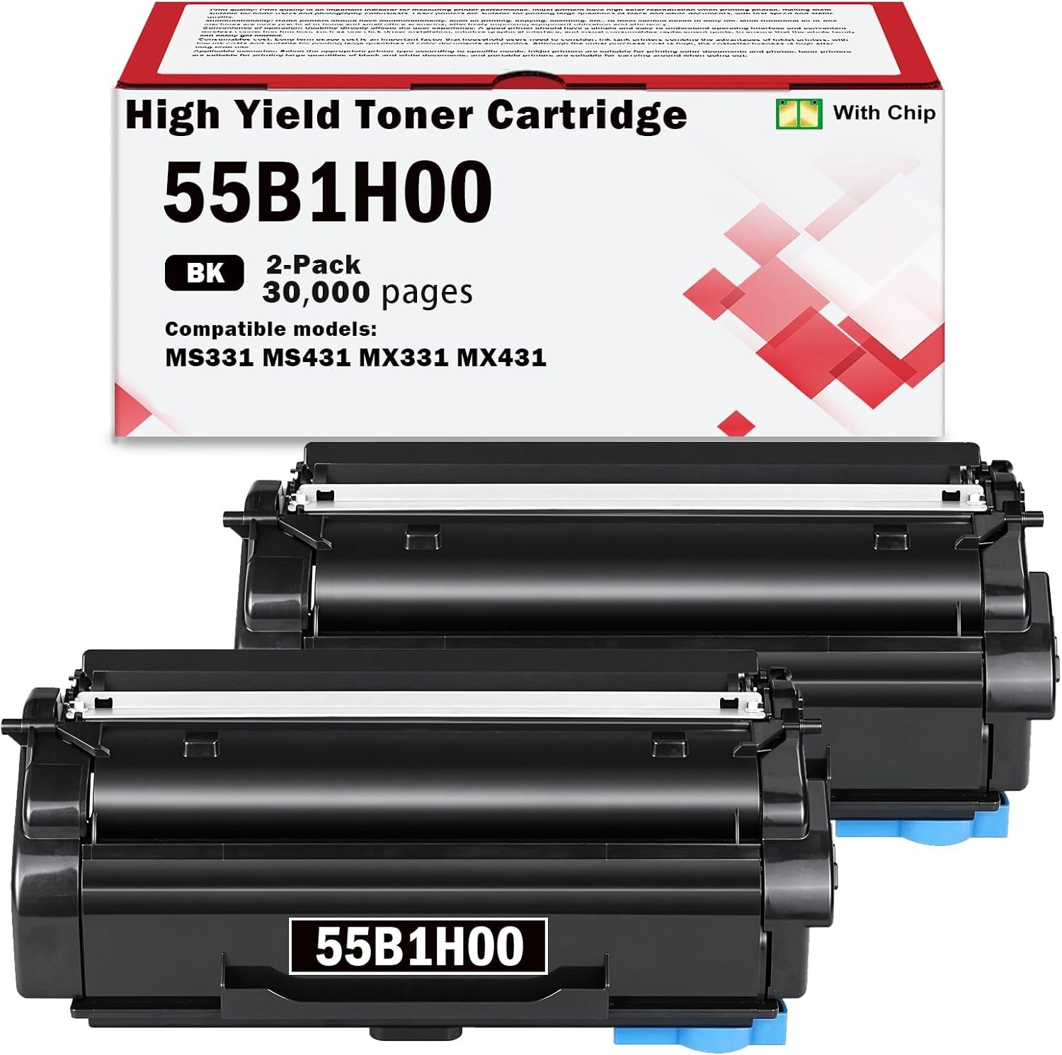 55B1H00 Black Toner Cartridge for Lexmark MS331, MX331, MS431dn, MX431adn Series