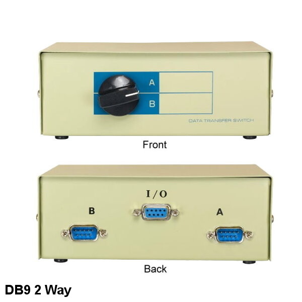 Kentek DB9 Male Manual Data Switch Two Way Rotary Dail Type RS232 Serial Printer
