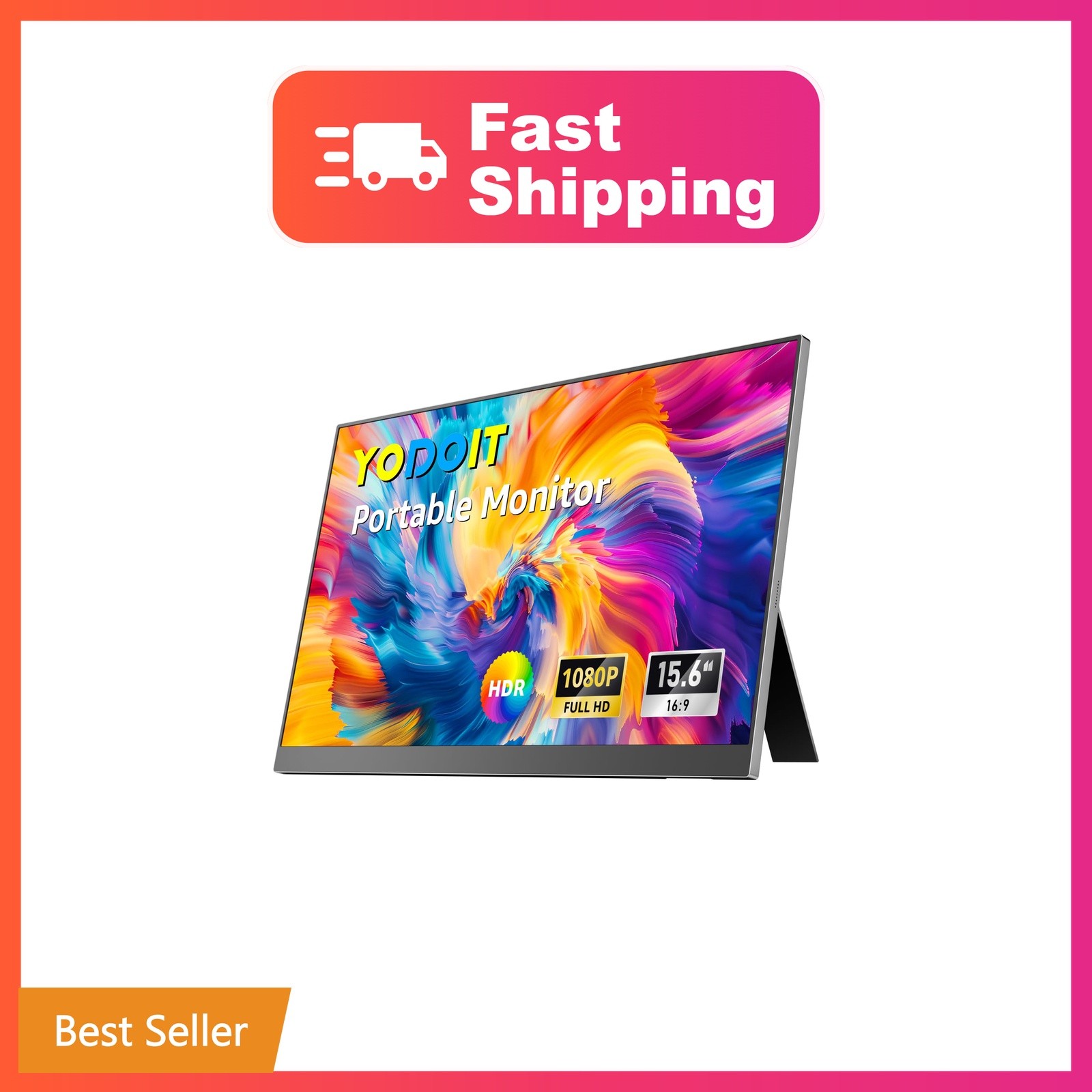 Yodoit Portable Monitor for Laptop, 15.6" 1920×1080 FHD IPS Travel Screen Dis...