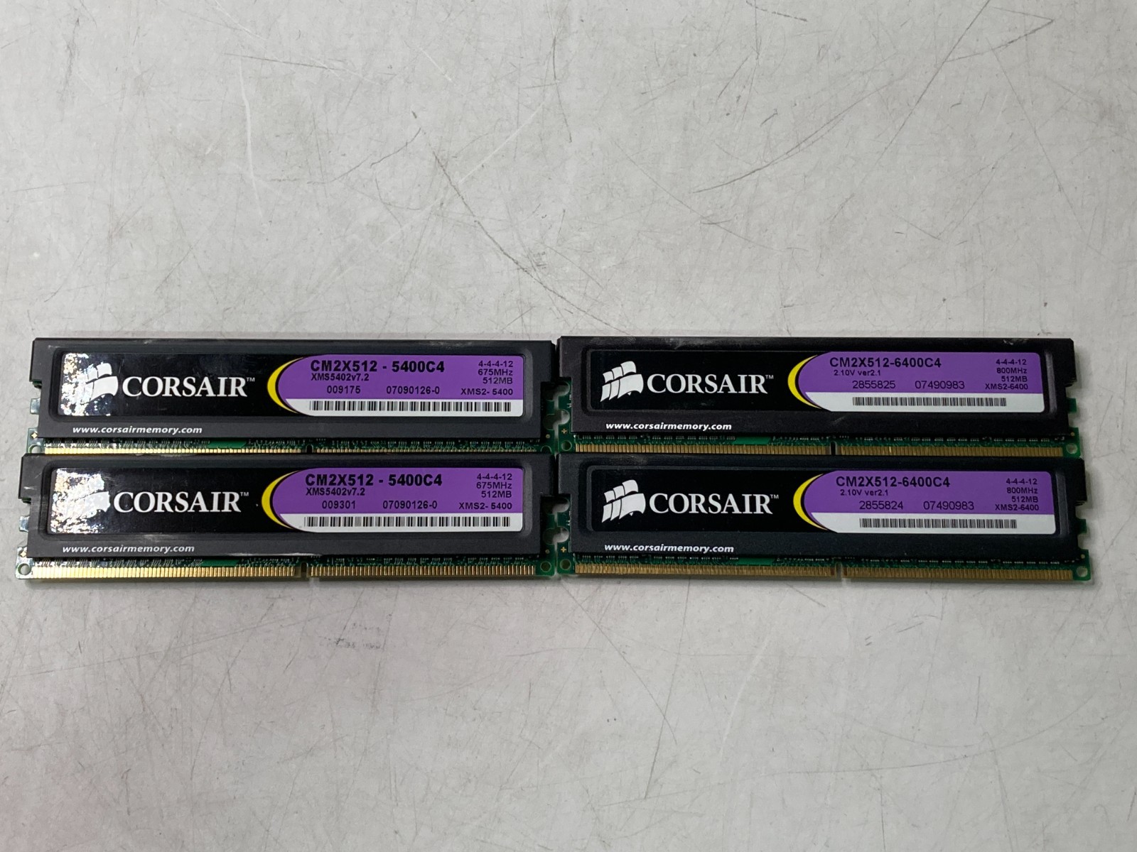 Corsair 2GB (4x512MB) CM2X512A-6400/5400 DDR2 Ram