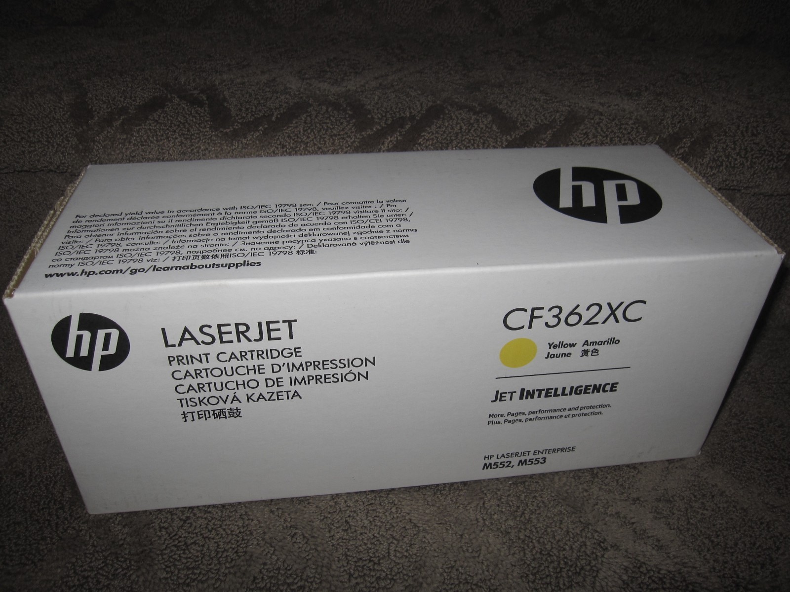HP CF362XC Yellow Toner Cartridge Genuine 508X Laser Jet M552 MFP M553 CF362X