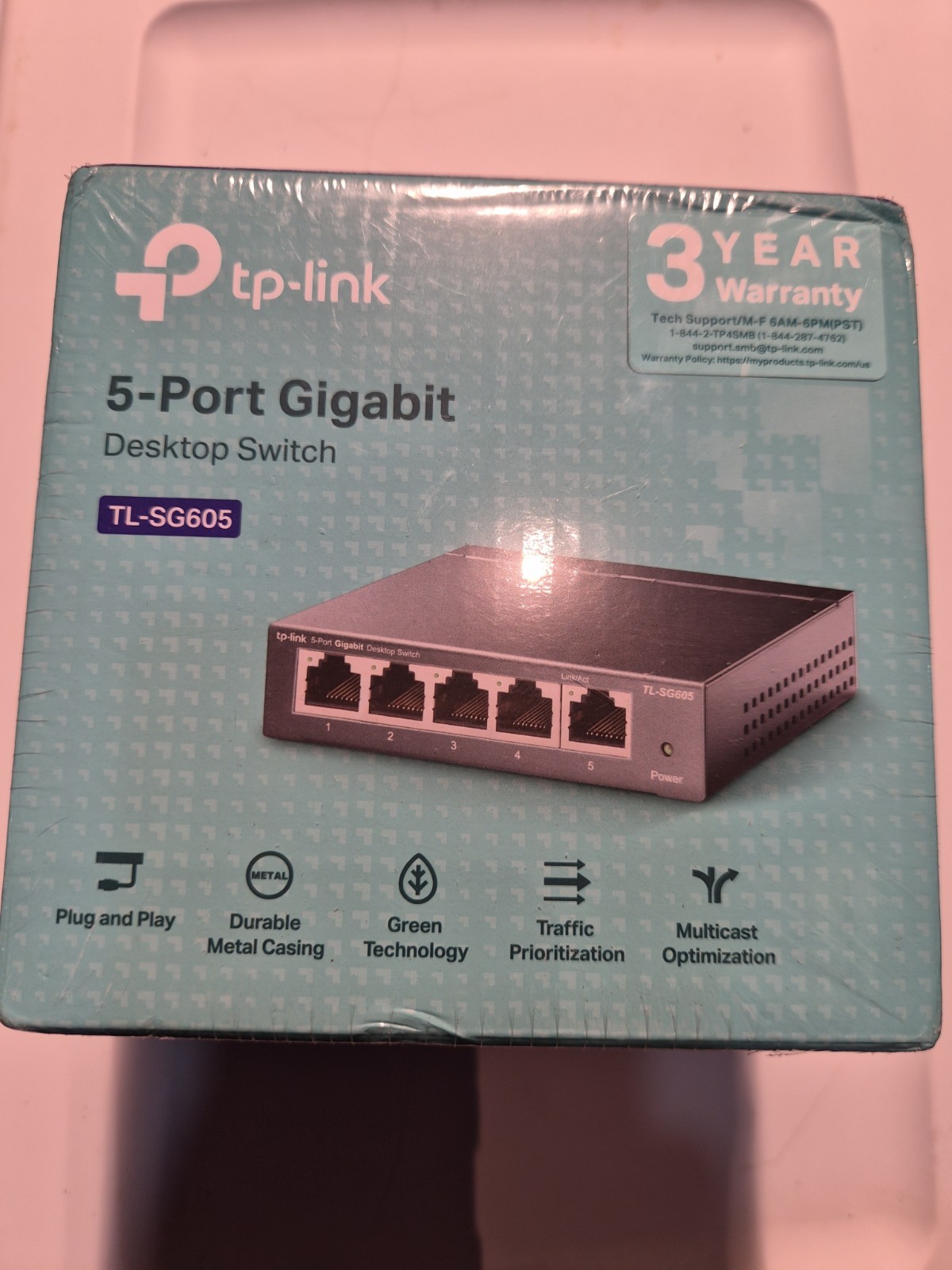 TP-Link TL-SG605 LiteWave 5-Port 10/100/1000Mbps Gigabit Ethernet Desktop Switch