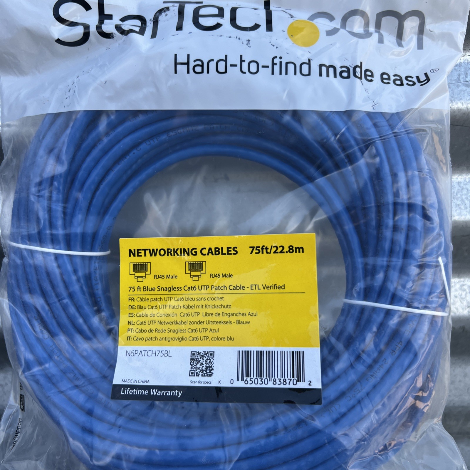 Cat 5 75ft/23M Blue Cable