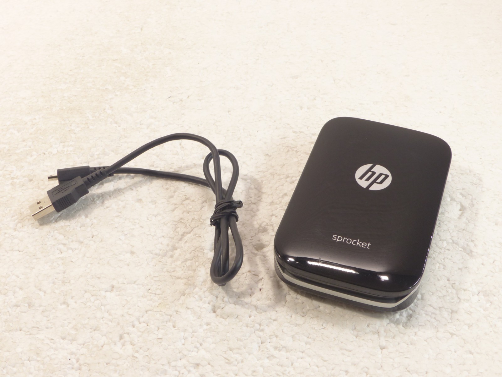 HP Sprocket Zink Mini Compact Bluetooth Photo Printer Black #SNPRH-1603 w/ Cable
