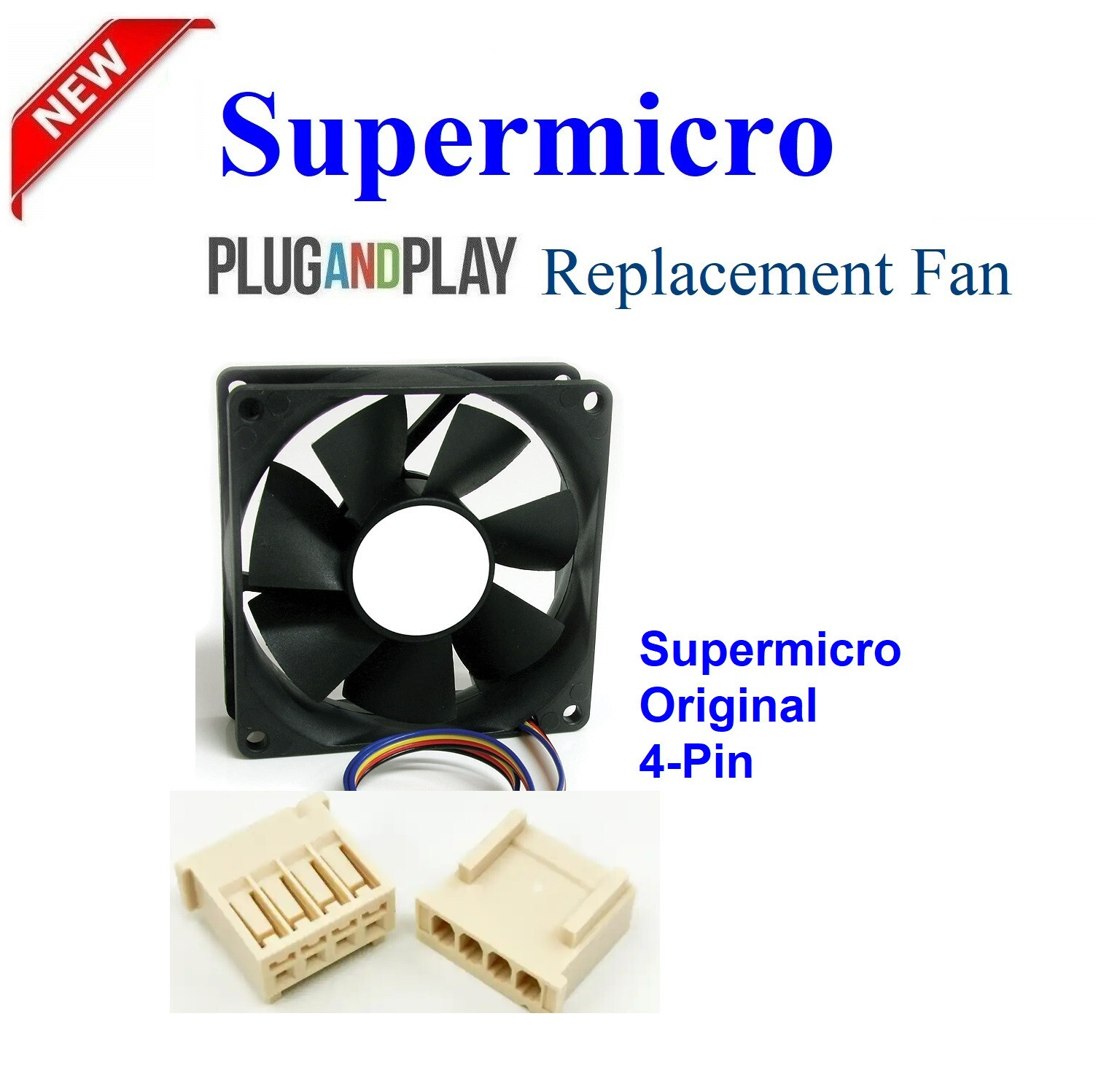1x 4pin Quiet replacement fan for Supermicro FAN-0062L4